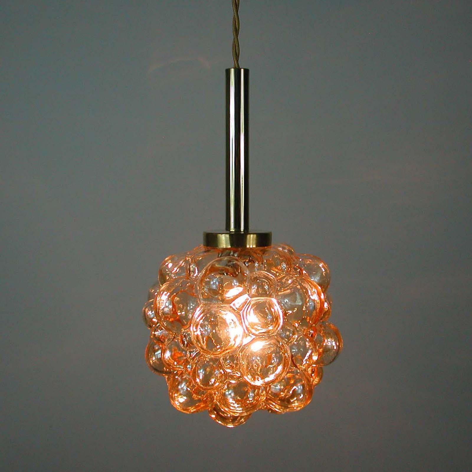 Midcentury Amber Bubble Pendant by Helena Tynell for Limburg, 1960s 3