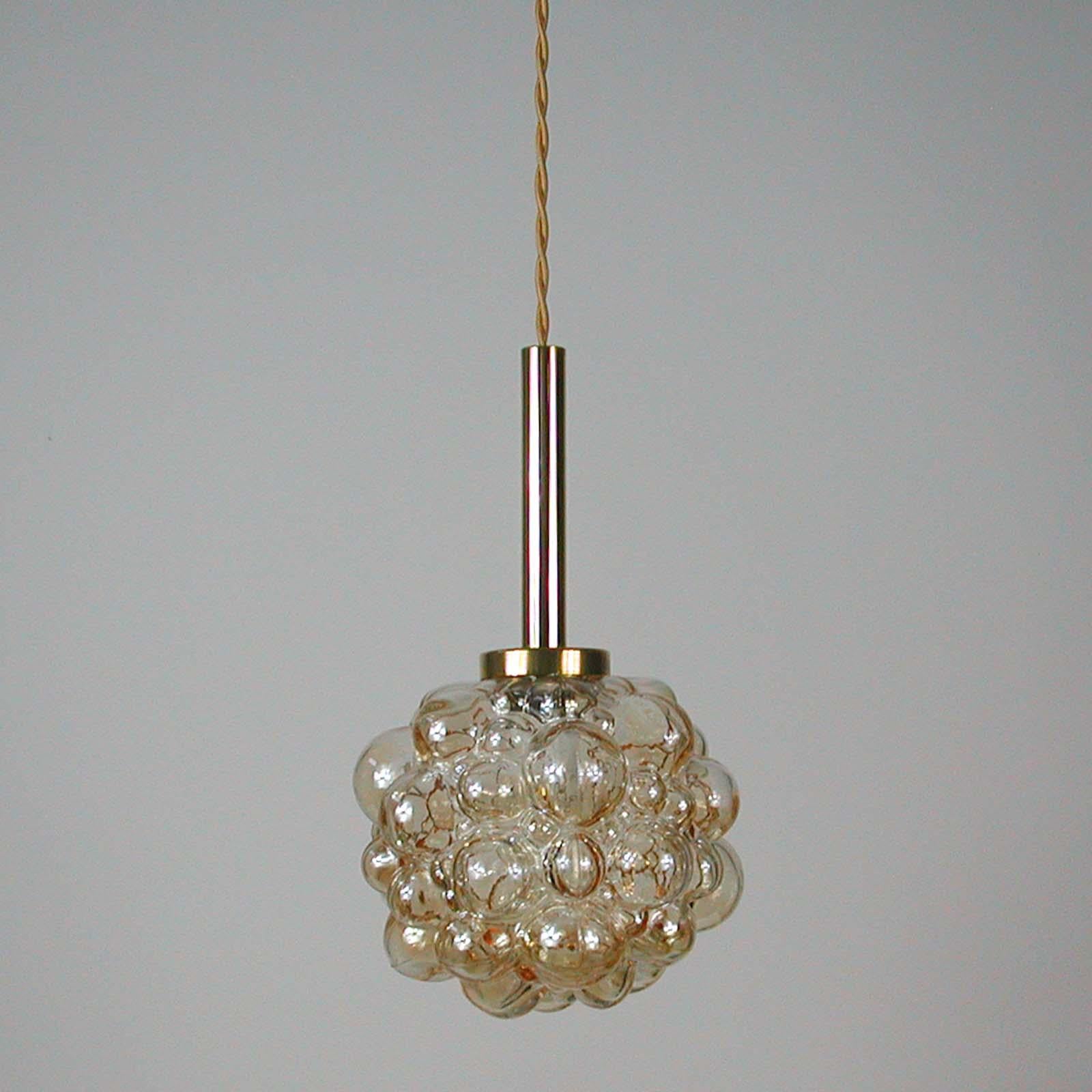 Mid-Century Modern Midcentury Amber Bubble Pendant by Helena Tynell for Limburg, 1960s For Sale
