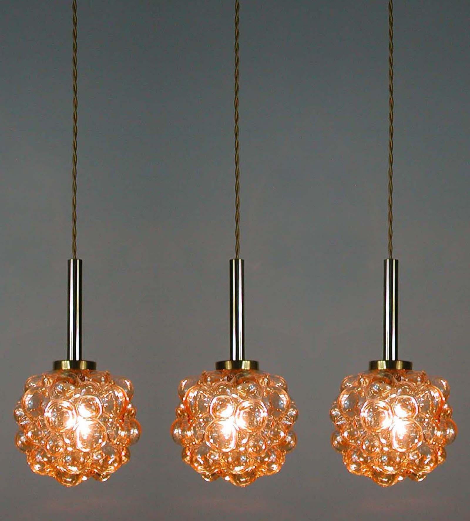 Midcentury Amber Bubble Pendant by Helena Tynell for Limburg, 1960s 1