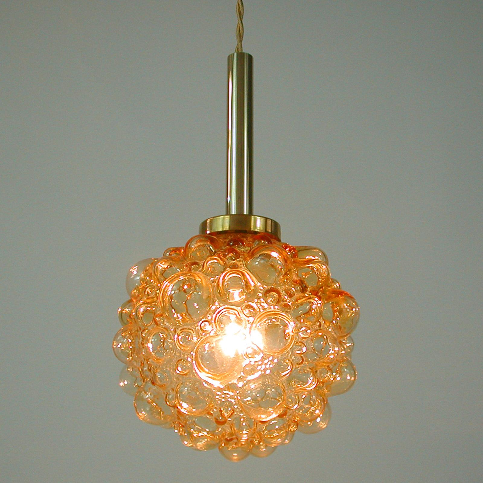 Midcentury Amber Bubble Pendant, Germany 1960s 4