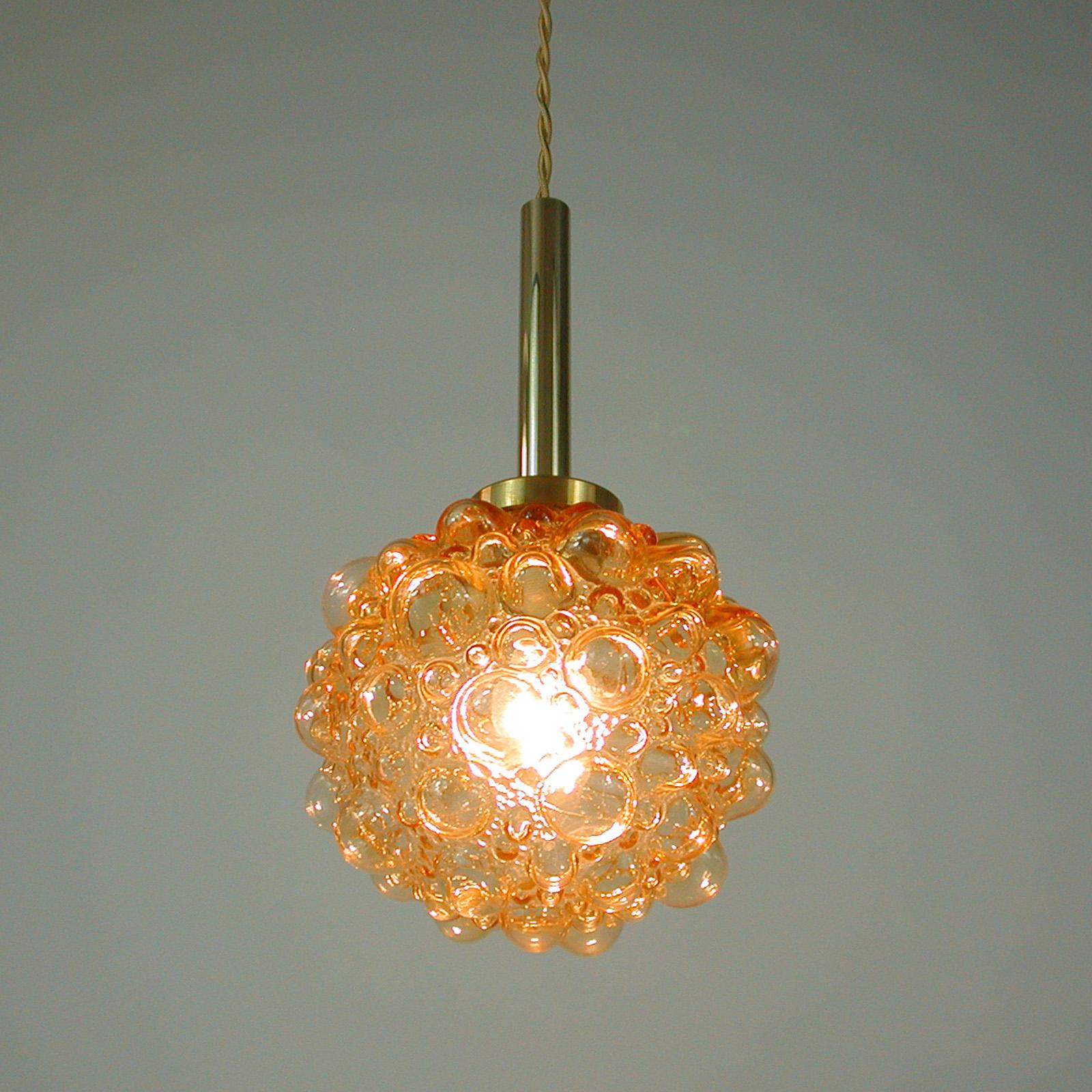 Midcentury Amber Bubble Pendant, Germany 1960s 7