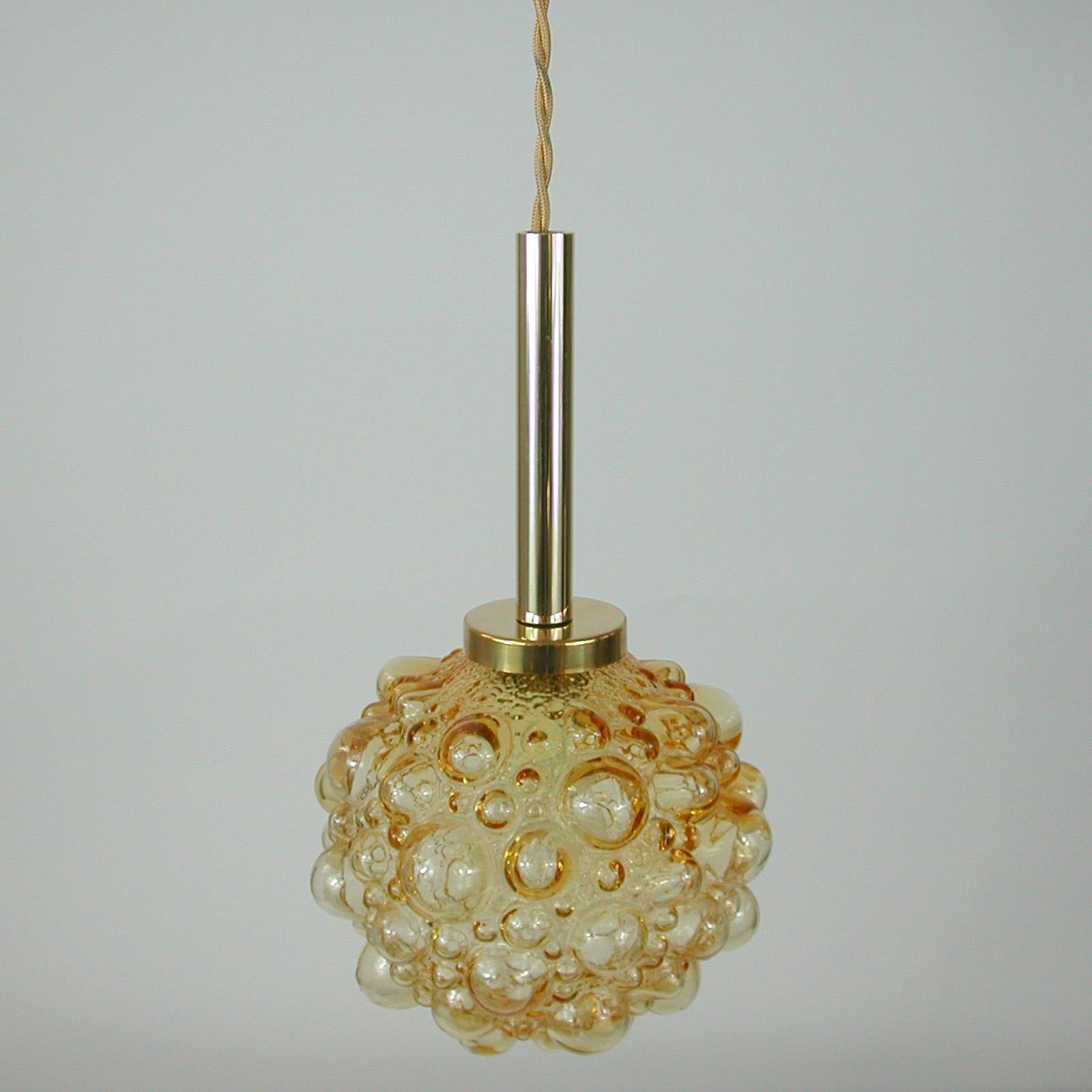 Midcentury Amber Bubble Pendant, Germany 1960s 10