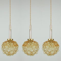 Midcentury Amber Bubble Pendant, Germany 1960s