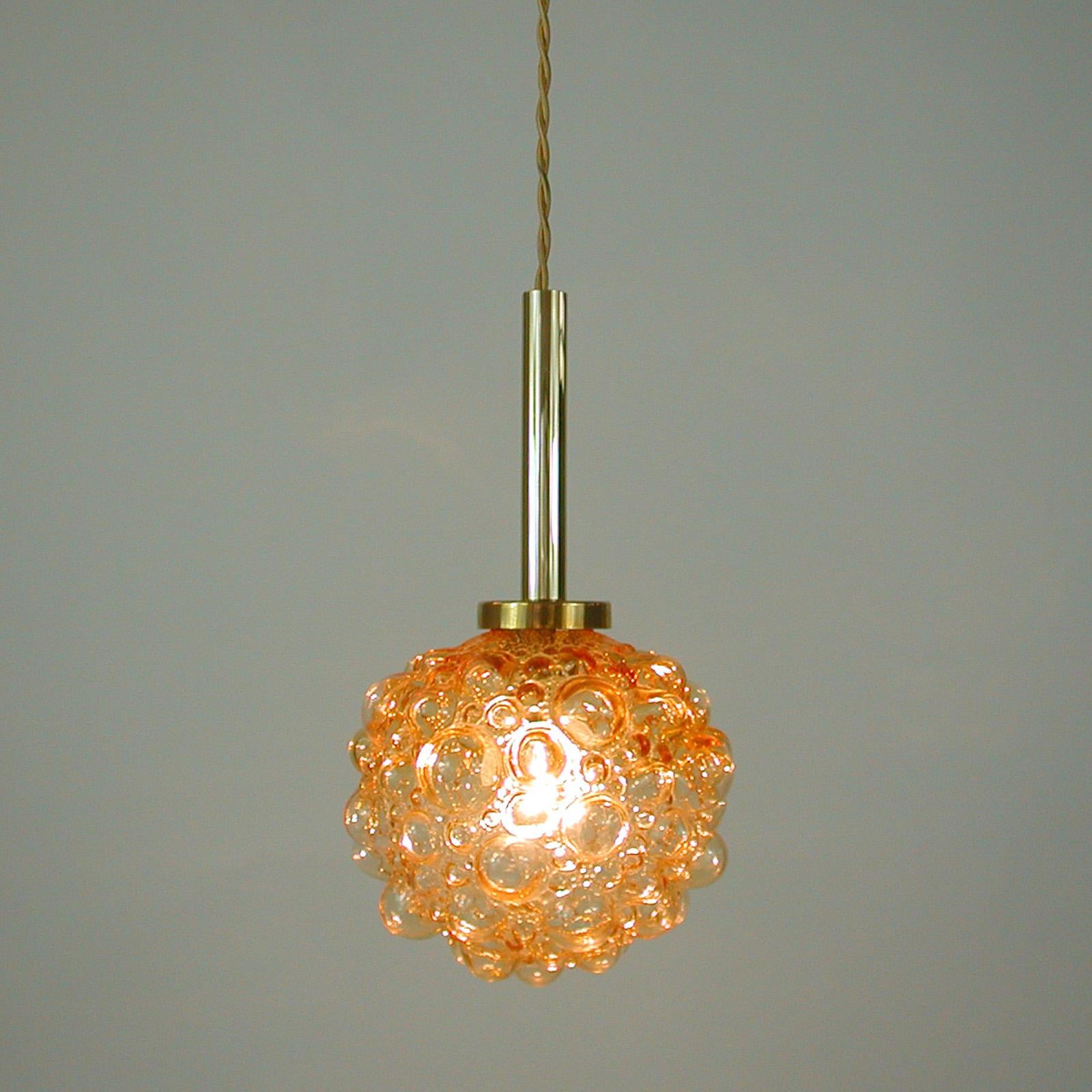 Brass Midcentury Amber Bubble Pendant, Germany 1960s