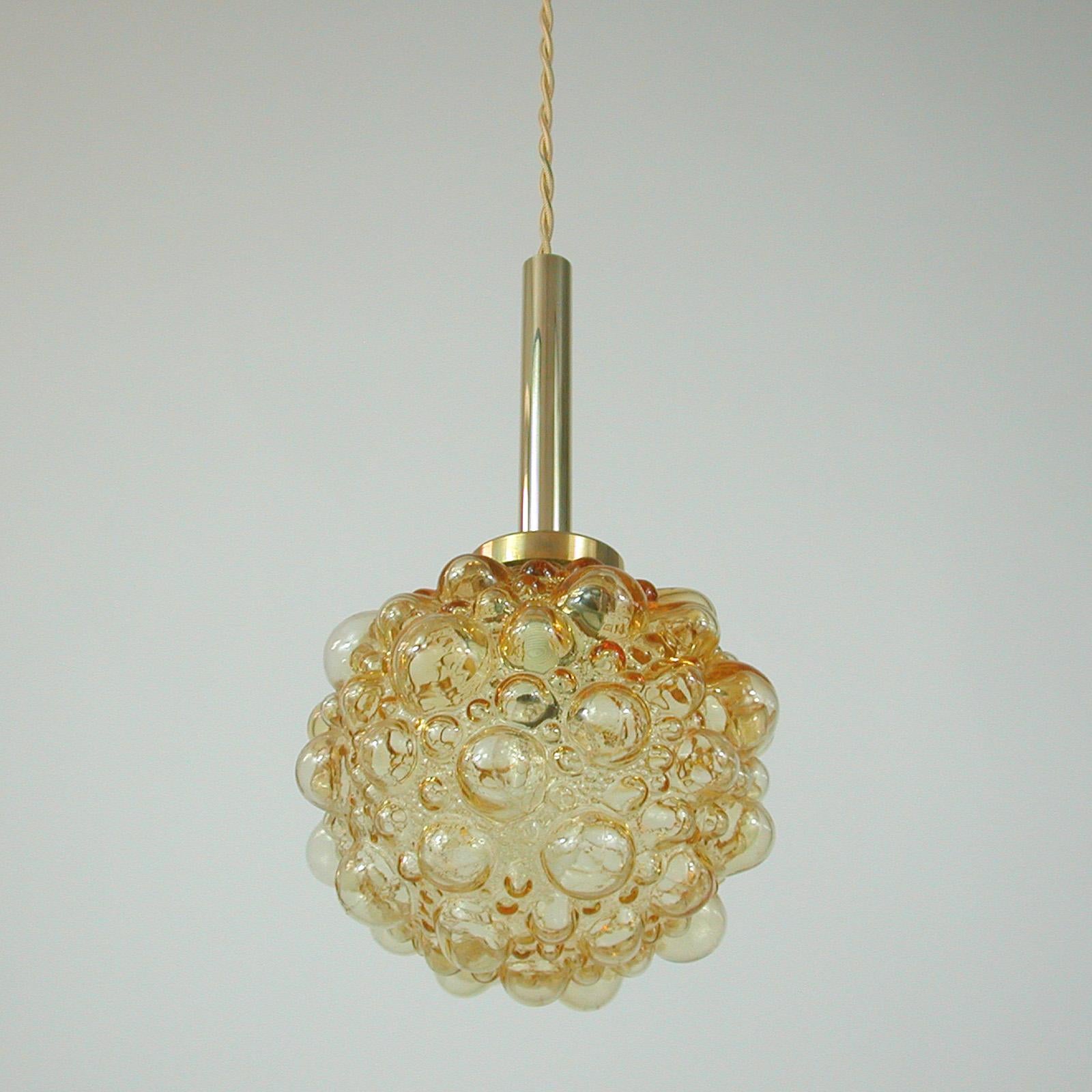 Midcentury Amber Bubble Pendant, Germany 1960s 3