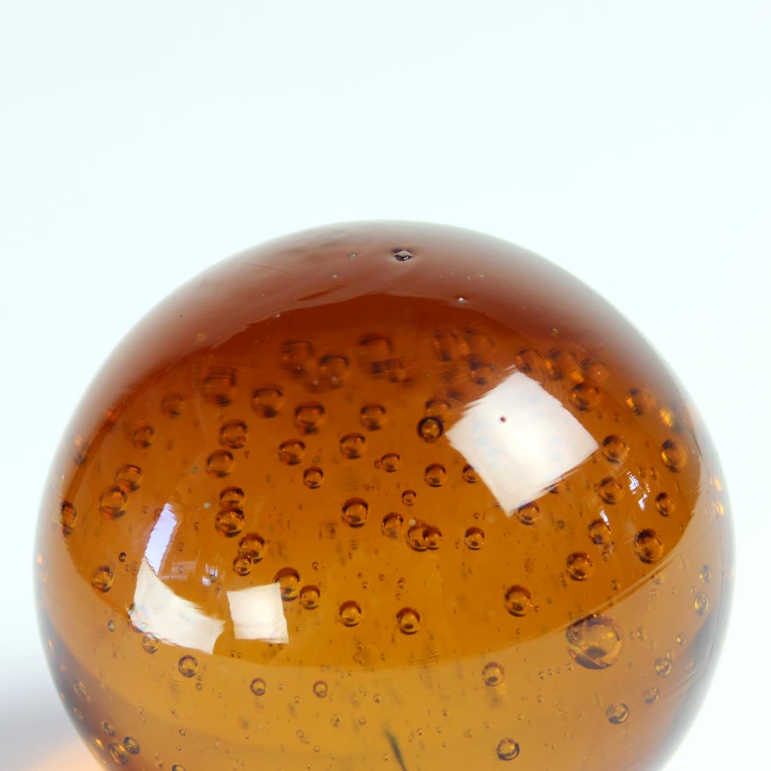Mid-20th Century Midcentury Amber Glass Paper Weight By Borske Sklo, 1960s