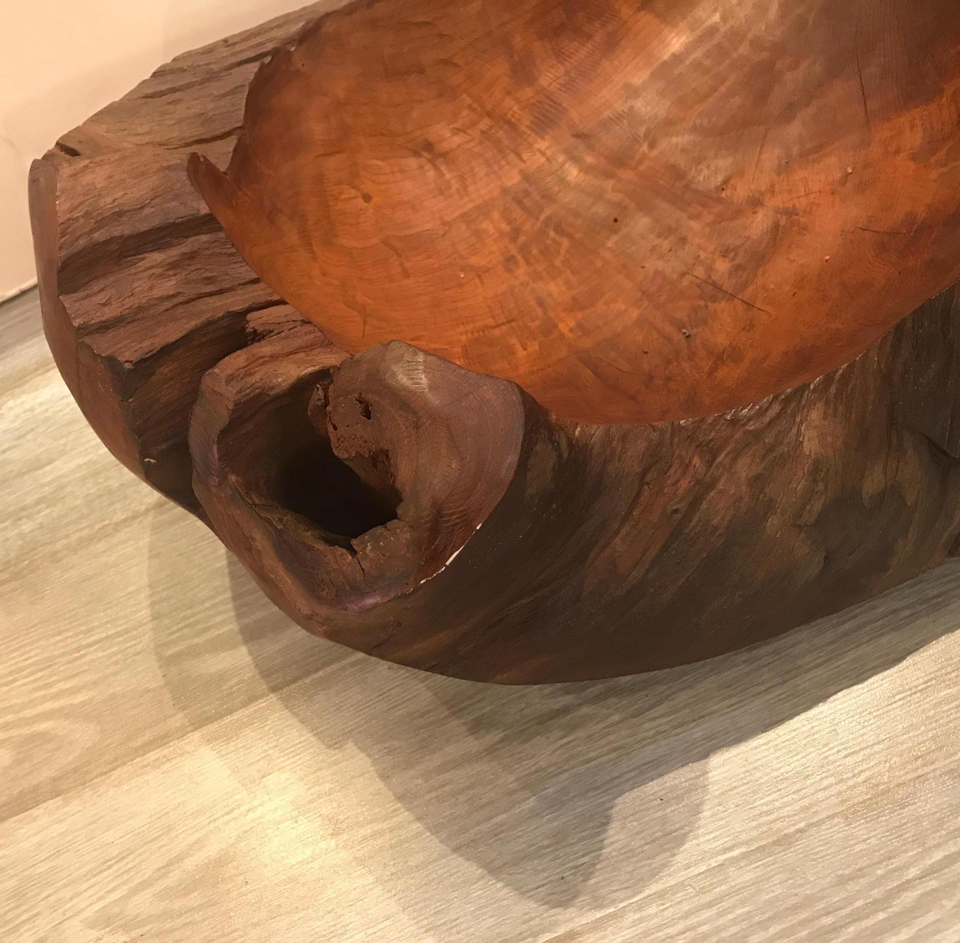 Midcentury American Craft Artisan Hand-Carved Bowl 5