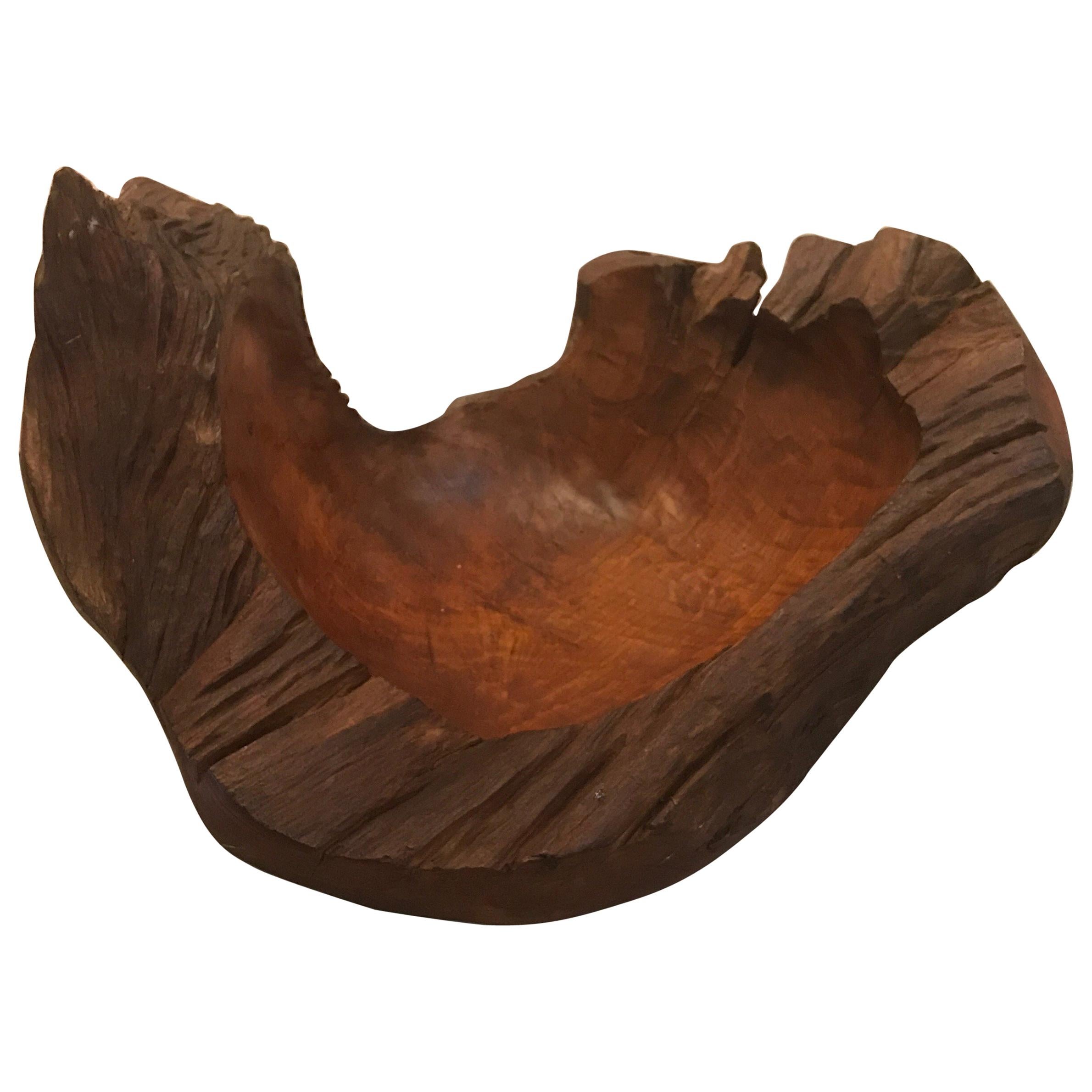 Midcentury American Craft Artisan Hand-Carved Bowl