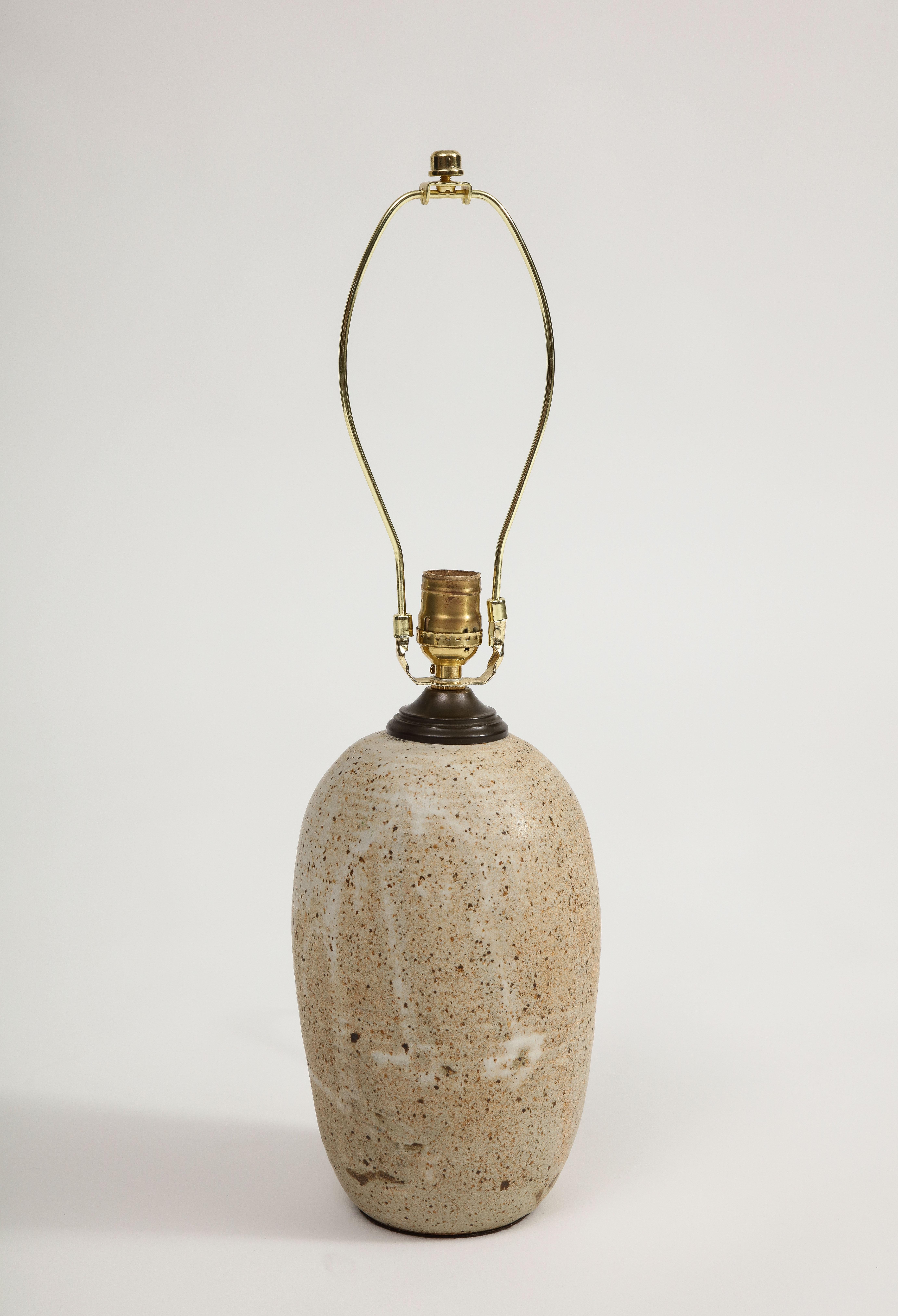 Mid-Century Modern Lampe de table en poterie émaillée américaine du milieu du siècle, vers 1960 en vente