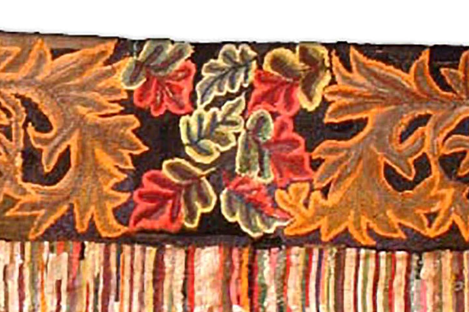 20th Century Vintage American Orange Hooked Rug For Sale