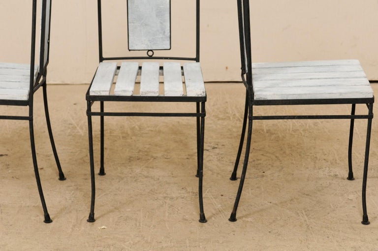 Midcentury American Marble Top Patio Dining Set Including A Table And 4 Chairs