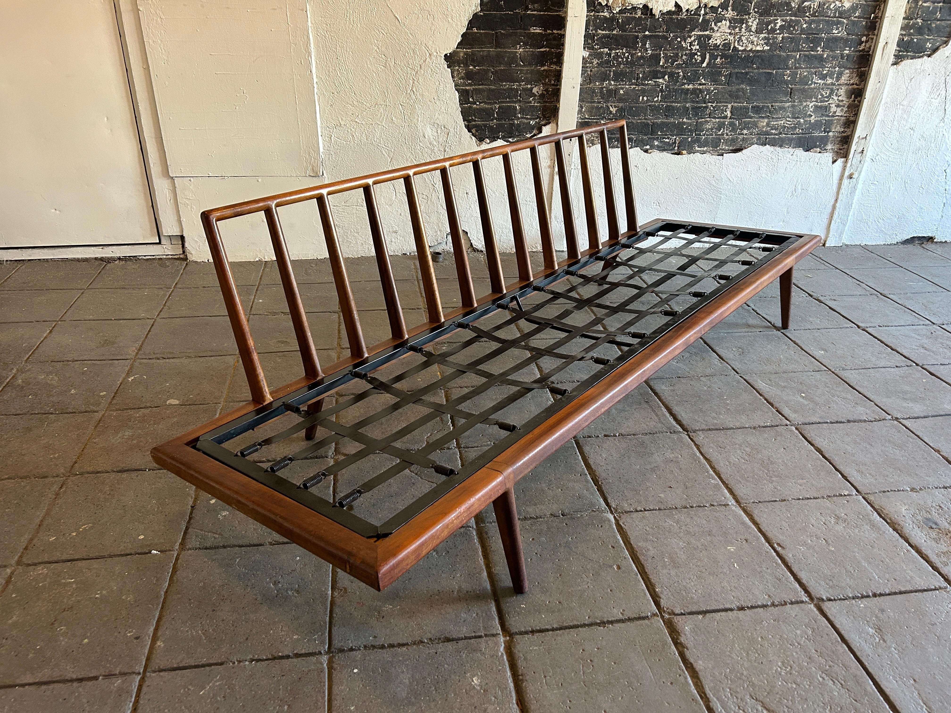 Midcentury American Modern Mel Smilow Solid Walnut Frame Sofa or Daybed For Sale 3