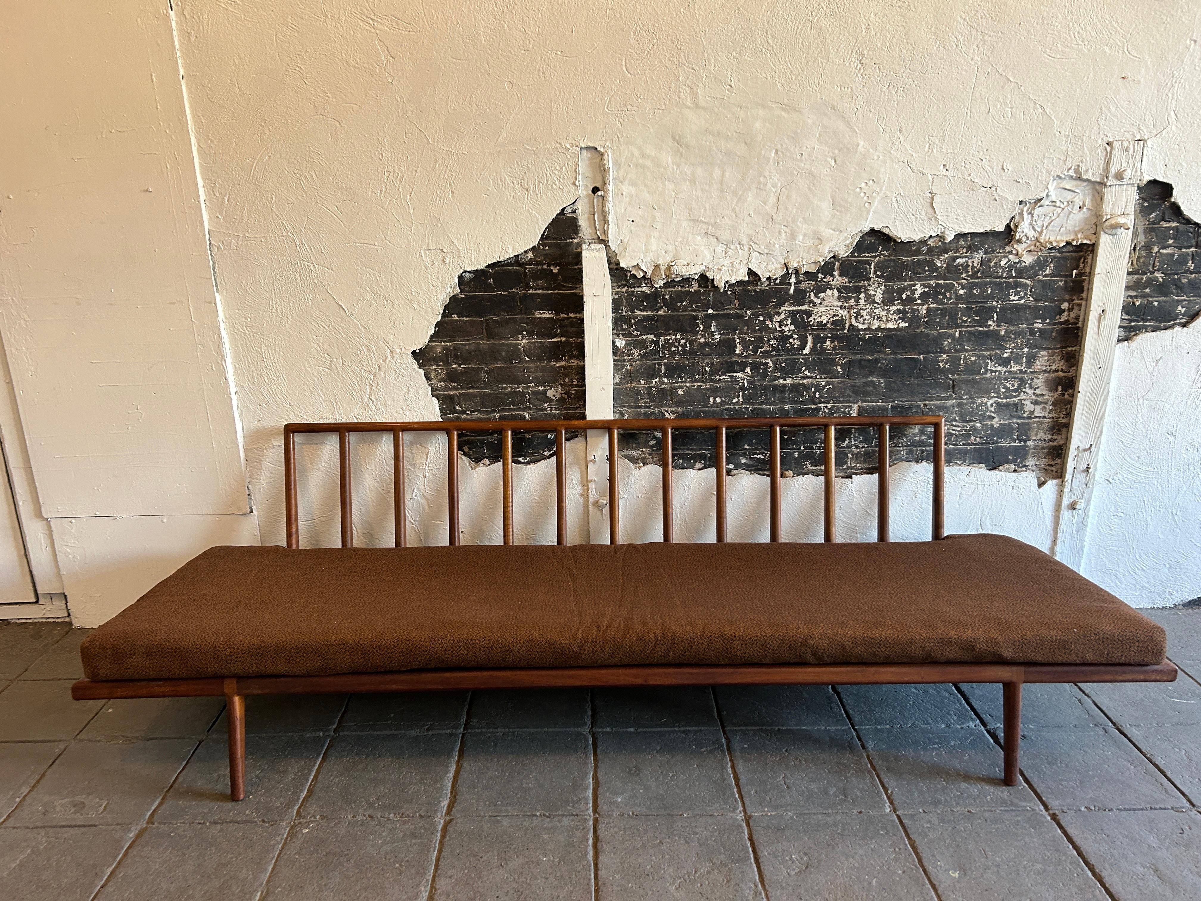 Mid-20th Century Midcentury American Modern Mel Smilow Solid Walnut Frame Sofa or Daybed For Sale
