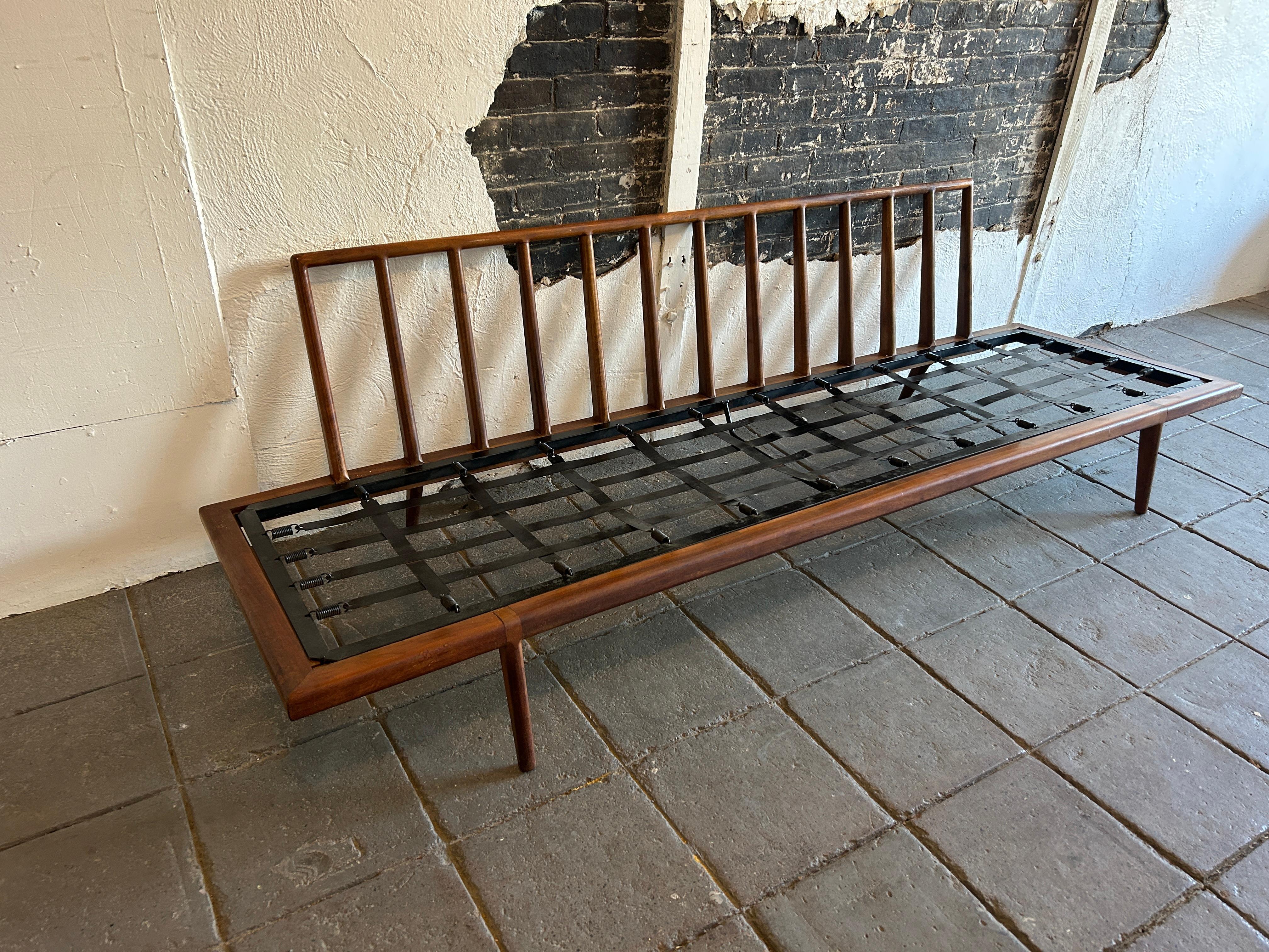 Midcentury American Modern Mel Smilow Solid Walnut Frame Sofa or Daybed For Sale 2
