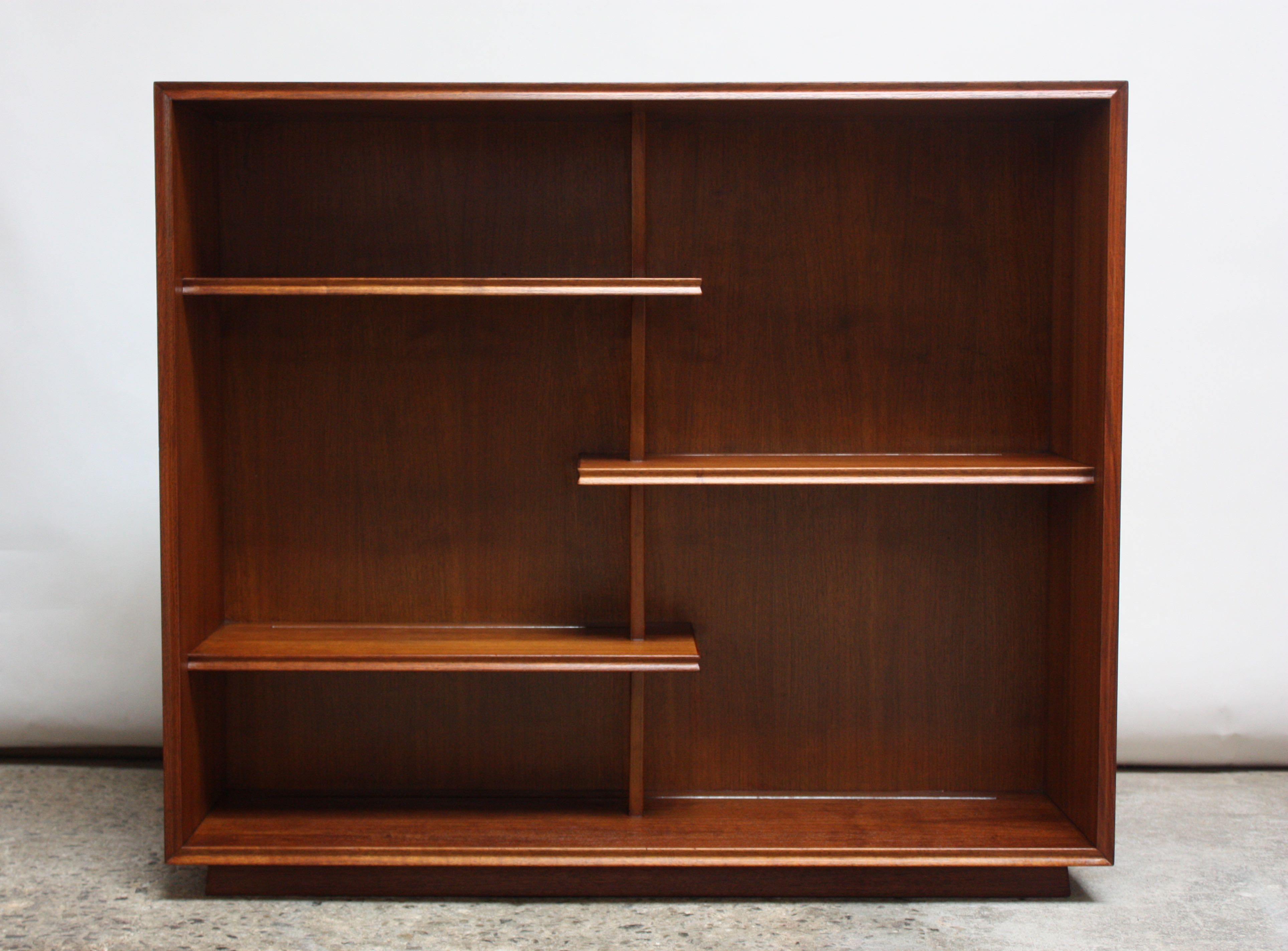 Mid-Century Modern Midcentury American Modern Walnut Open Bookcase