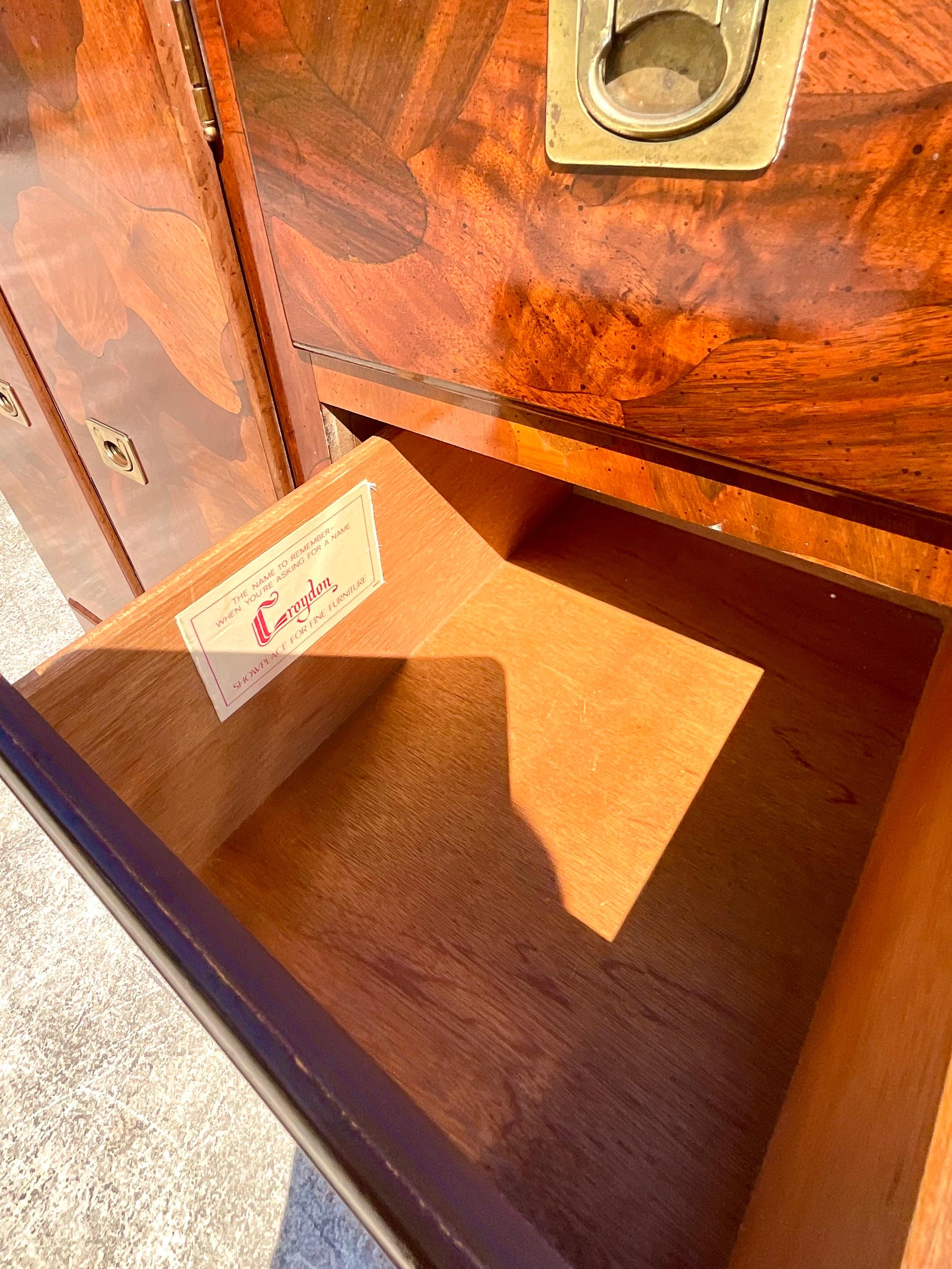Midcentury American of Martinsville Patchwork Olive Wood Gentlemen’s Chest 1