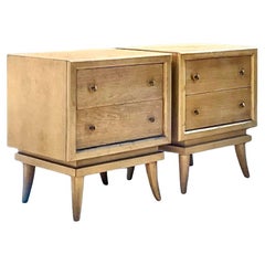 Midcentury American of Martinsville Pierced Apron Nightstands, a Pair