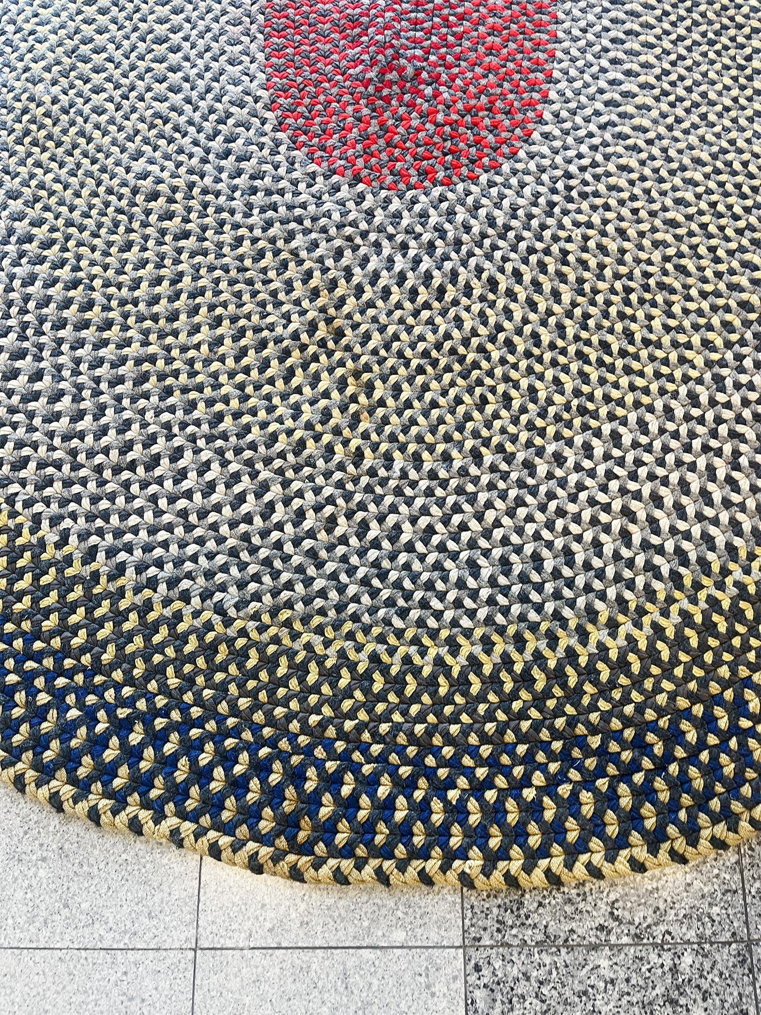 Midcentury American Oval Hooked Rug For Sale 1