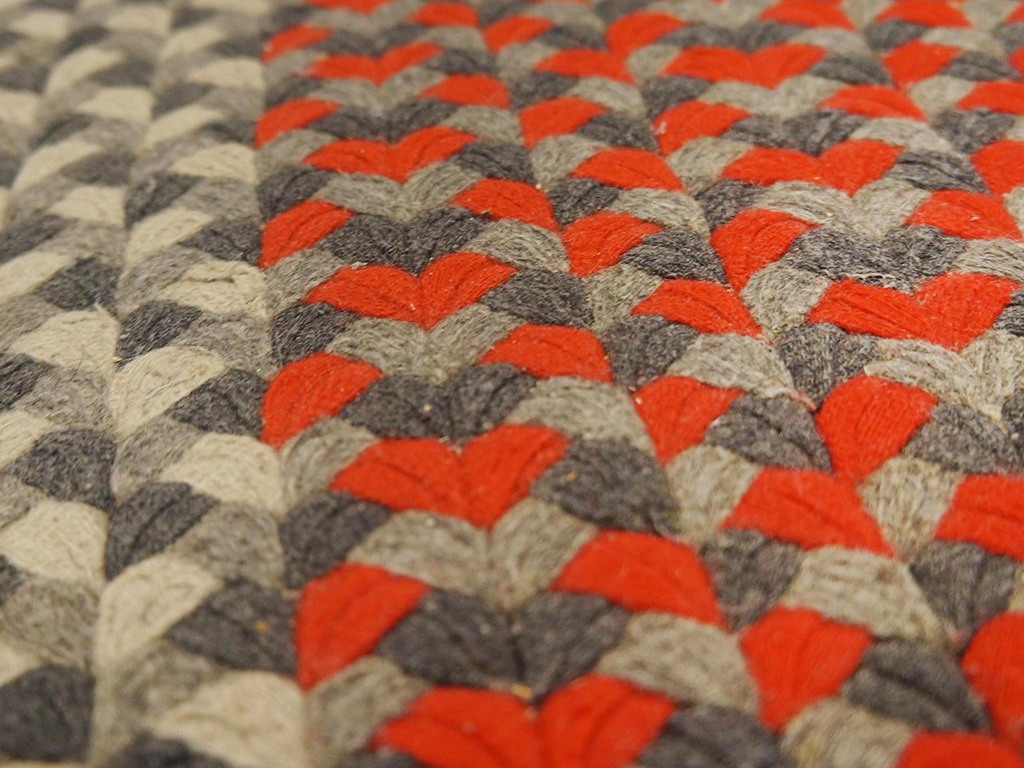 Midcentury American Oval Hooked Rug For Sale 3