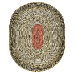 Amerikanischer Oval-Hakenteppich aus der Jahrhundertmitte