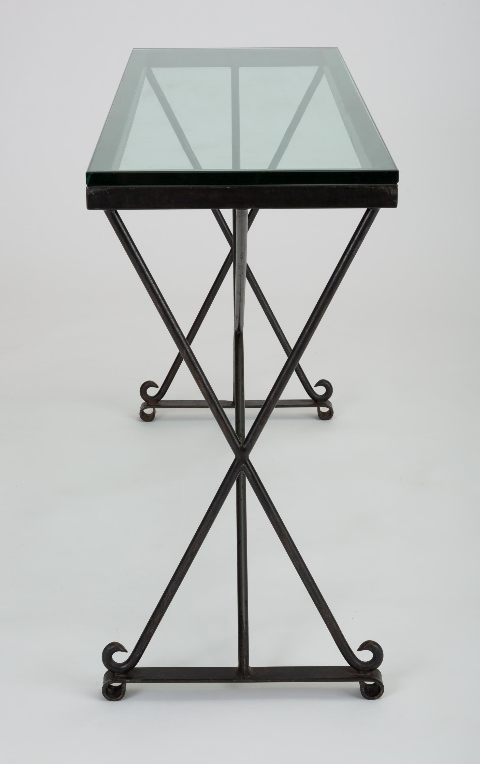 MidCentury American Wrought Iron Console Table 5