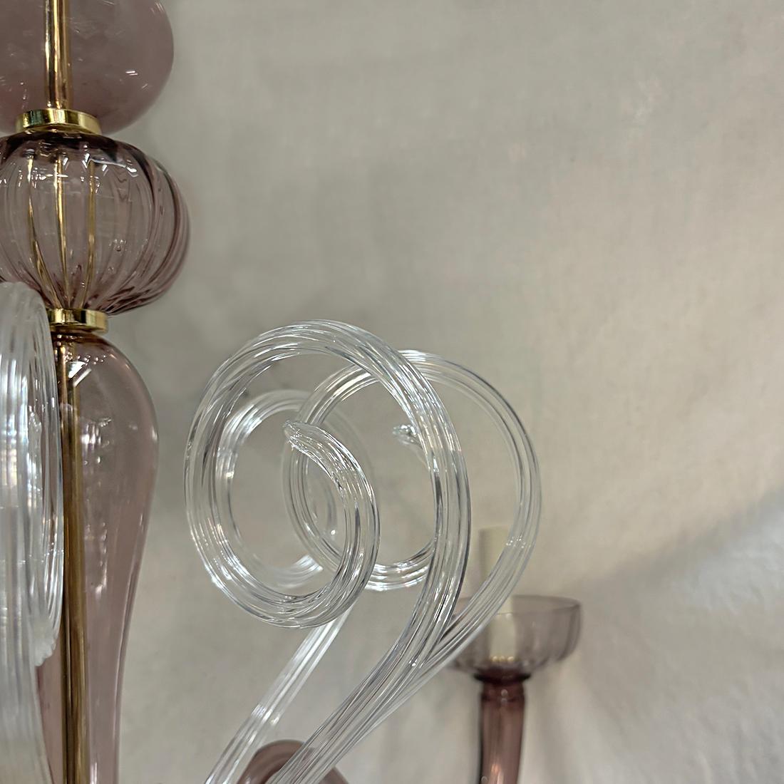 Amethyst-Murano-Kronleuchter aus der Mitte des Jahrhunderts (Italienisch) im Angebot
