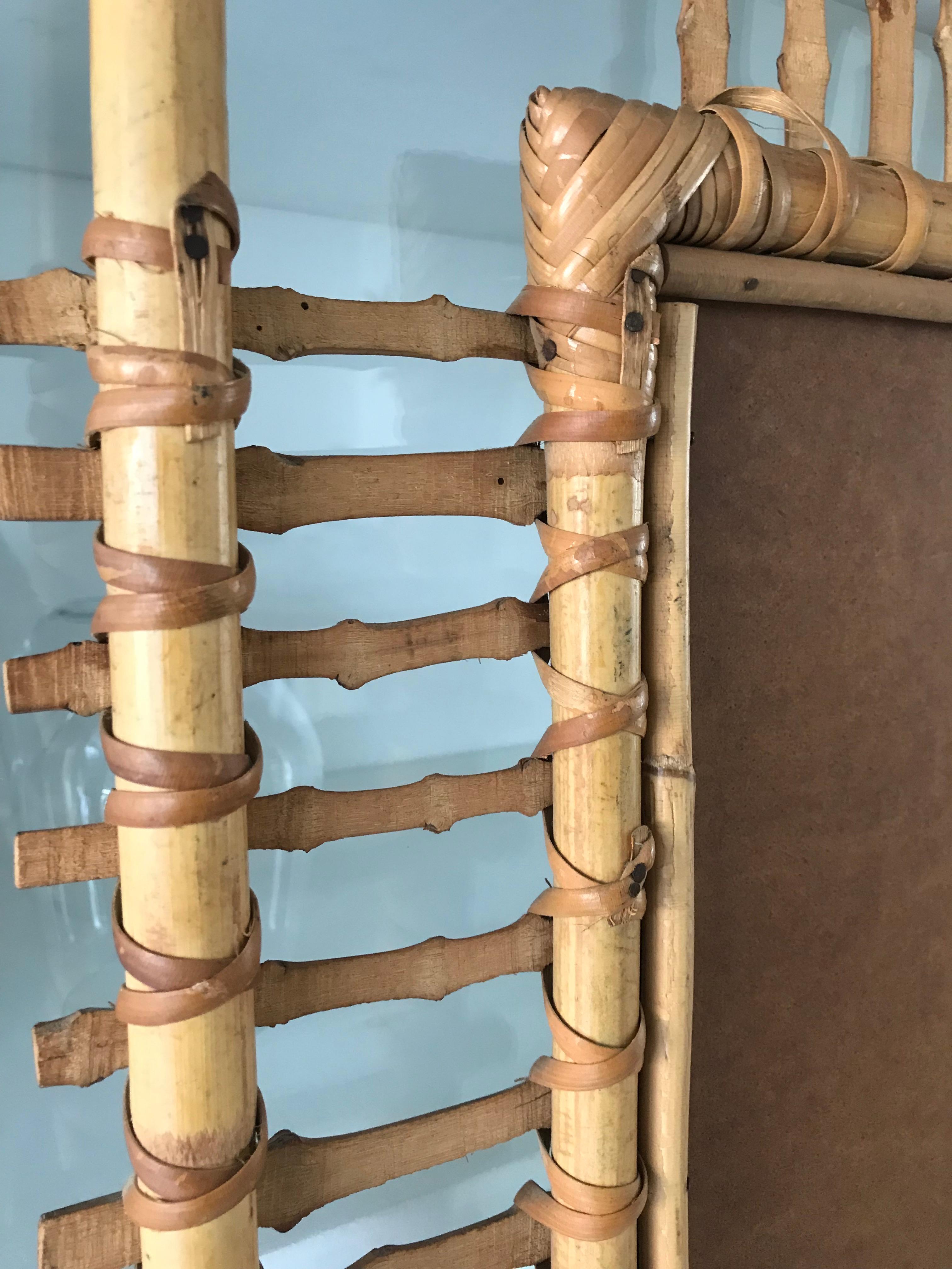 Midcentury and Handwoven, Stylishly Organic Cane on Bamboo Wall Mirror 9