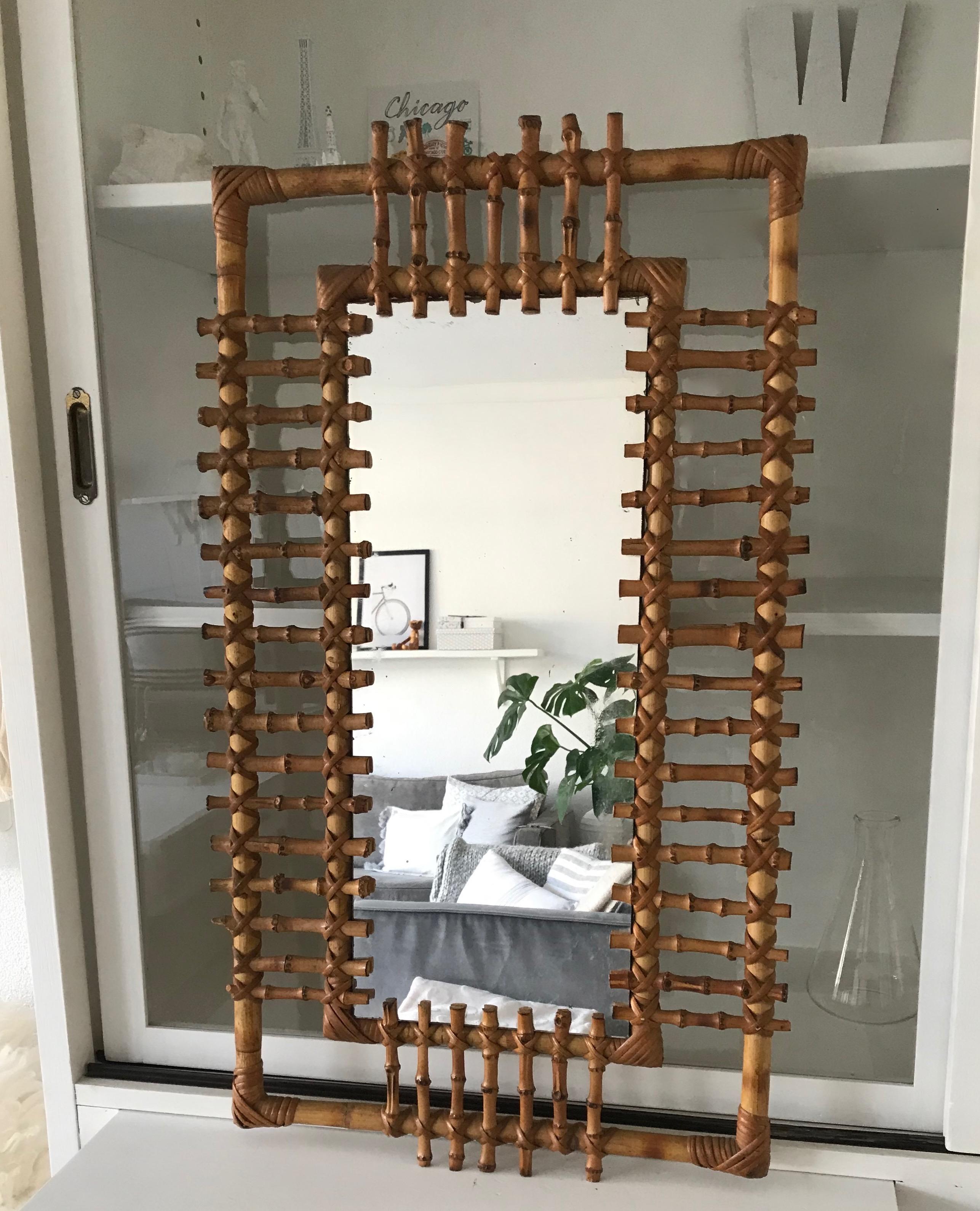 Rare and organically beautiful wall mirror.

This rare and all-handcrafted mirror is another one of our wonderful recent finds. We rate it for many reasons:
1. because we cannot find another one anywhere on the worldwide web.
2 because it is