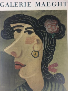 Affiche de l'exposition d'art de la Galerie Maeght Mourlot:: œuvre d'Andre Derain