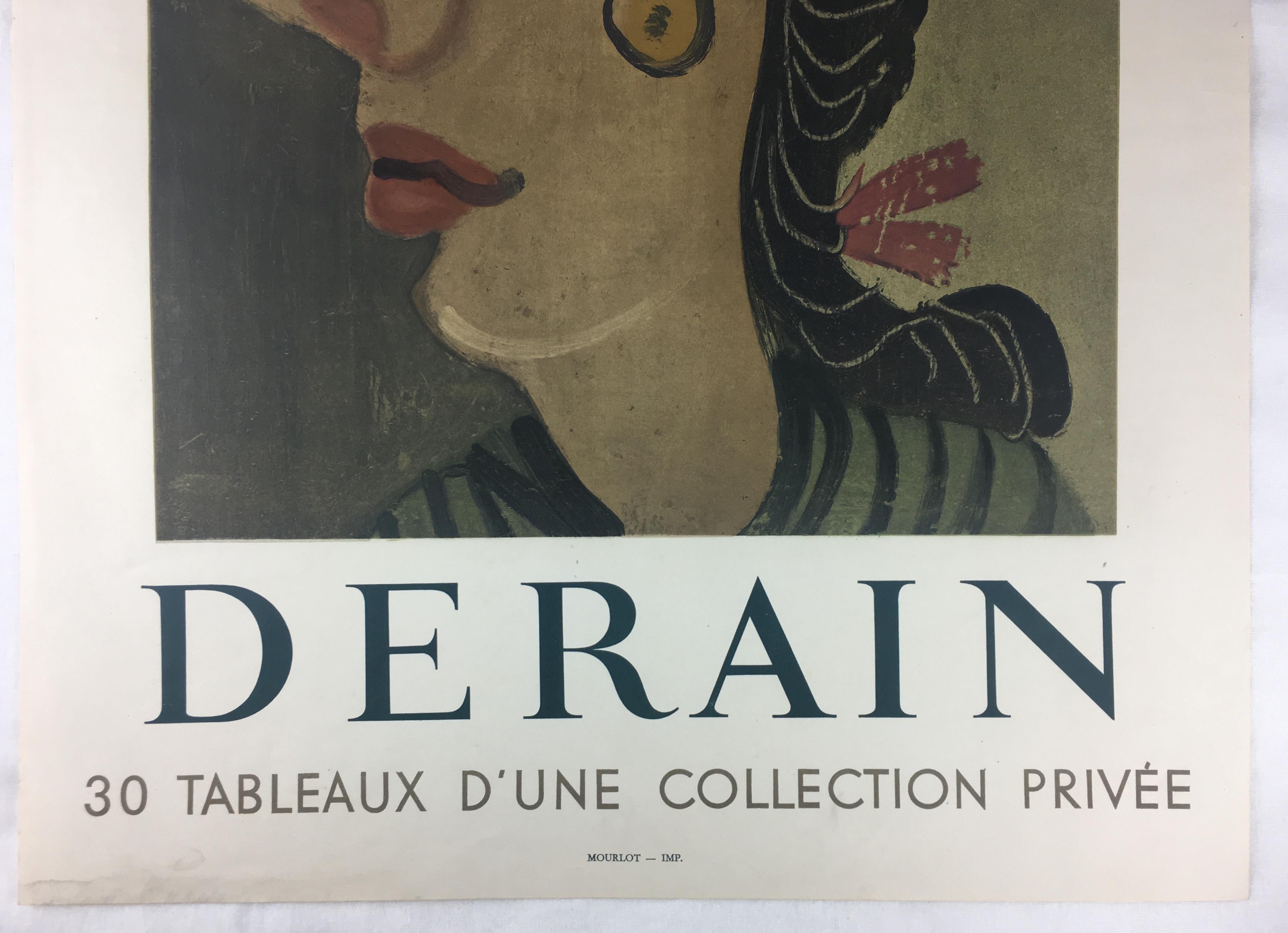 Mid-Century Modern Galerie Maeght Mourlot Art Exhibition Poster, work by Andre Derain 