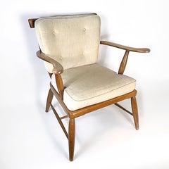 Midcentury Anna-Lülja Praun Walnut Wood Lounge Chair, 1950s, Austria