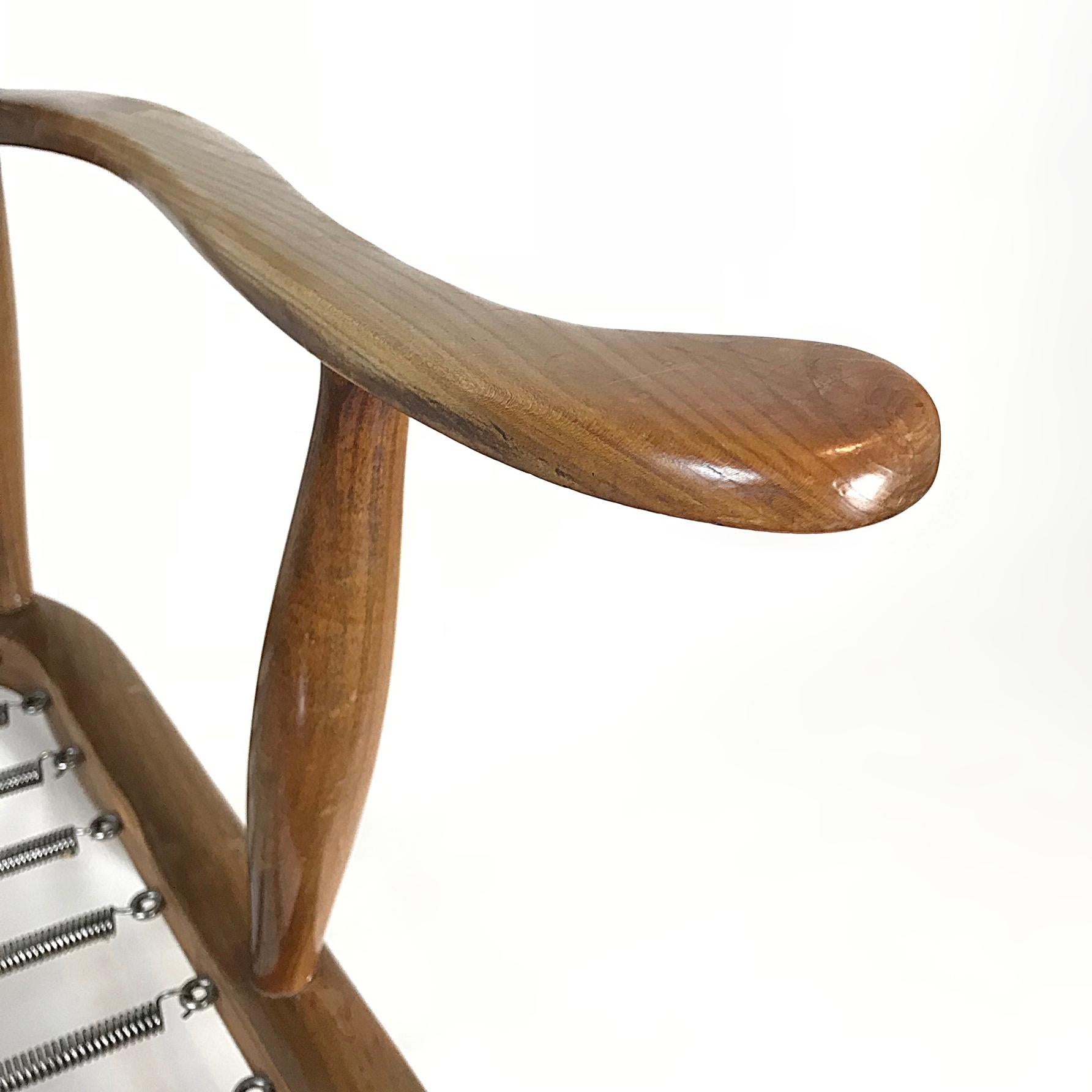 Midcentury Anna-Lülja Praun Walnut Wood Lounge Chair, 1950s, Austria 1