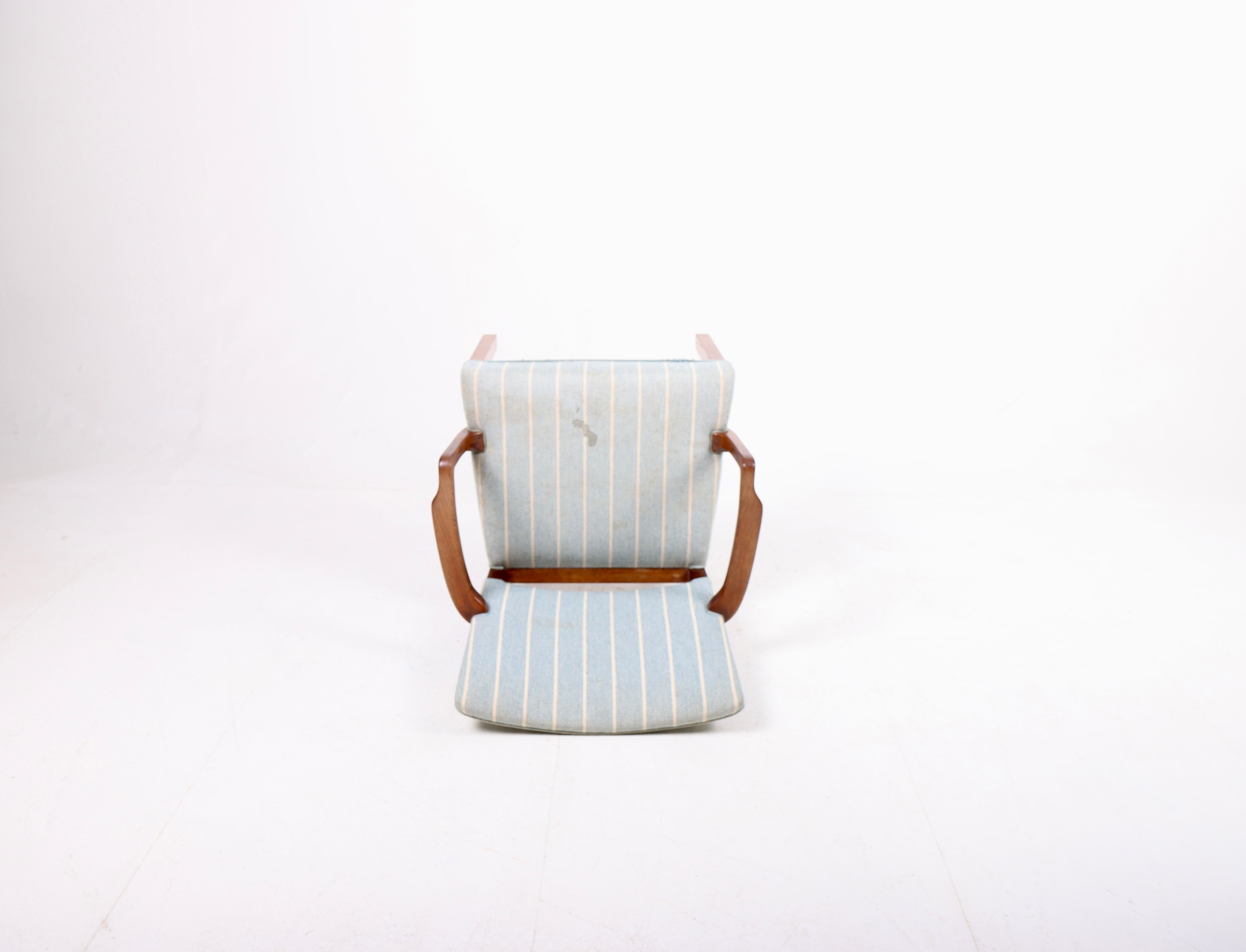 Fabric Mid-Century Arm Chair in Teak by Ole Wanscher, Danish Design, 1950s