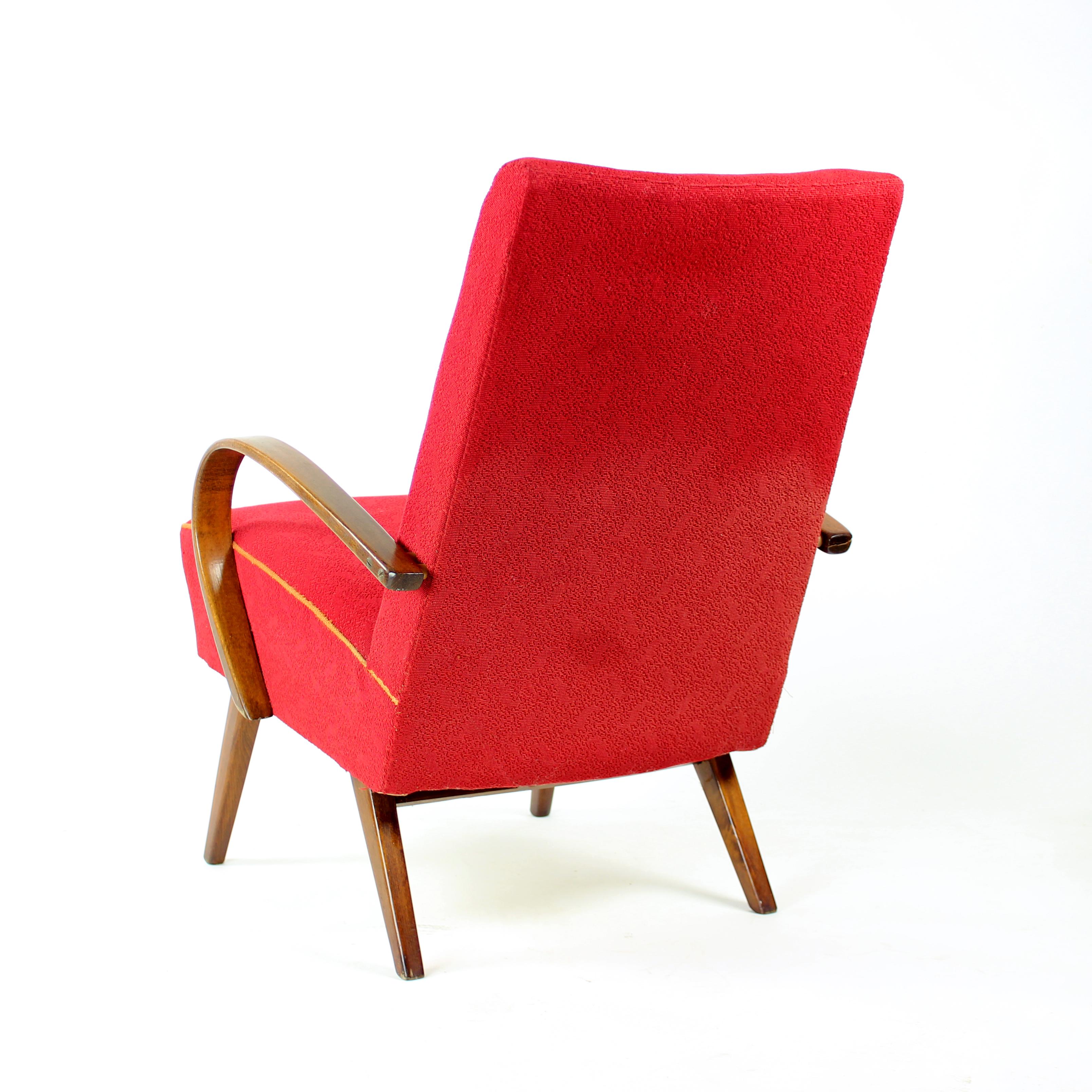 Fabric Midcentury Armchair By Ton, Czechoslovakia 1960s For Sale
