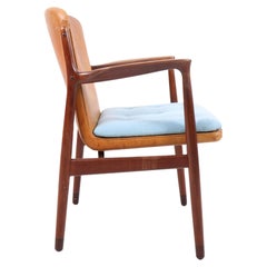 Mid-Century Armchair in Teak and Patinated Leather by Harboe Sølvsten, 1950s