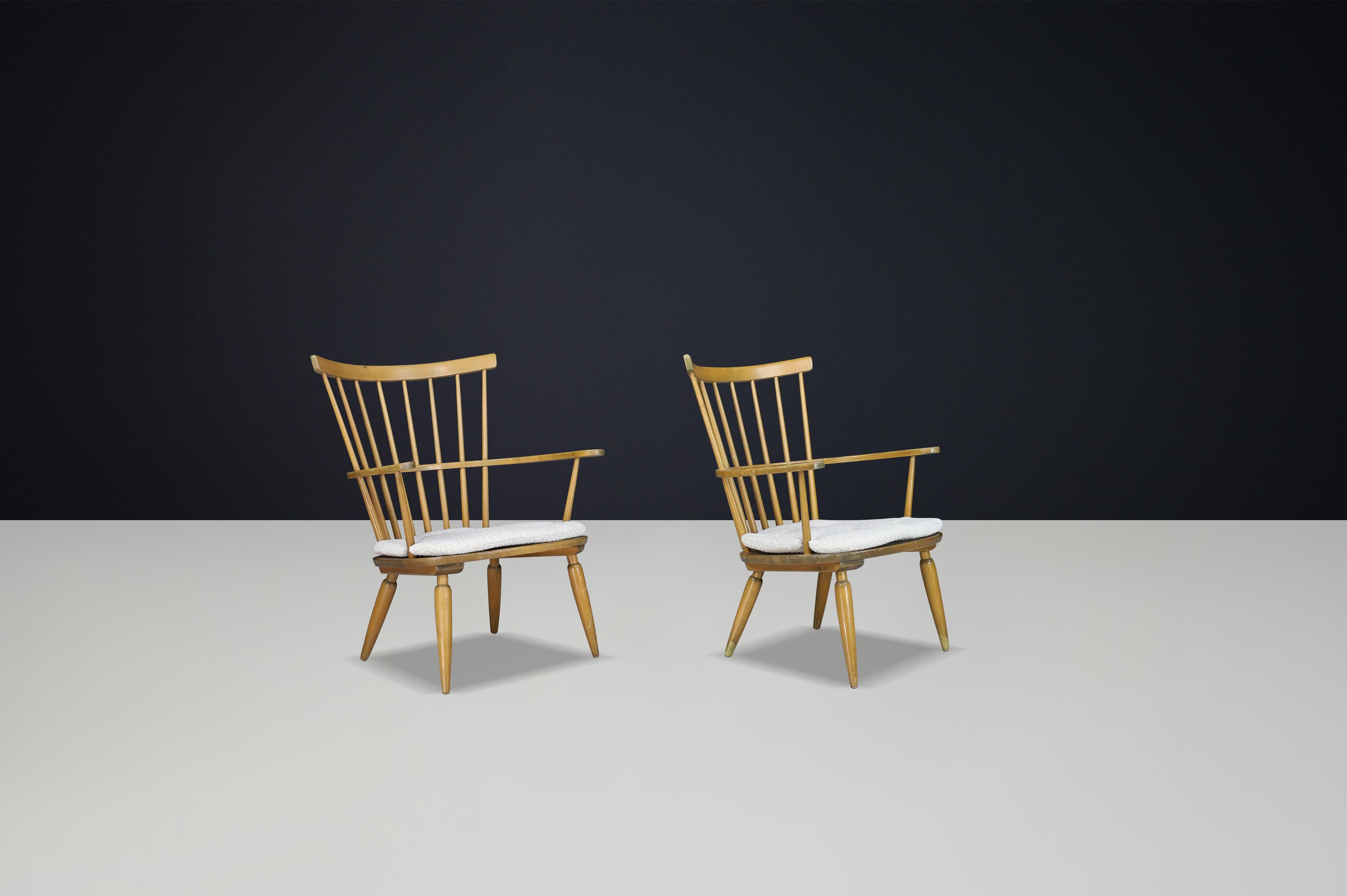 Sillón de Mitad de Siglo con Cojines New Boucle de Franz Schuster, Austria, años 50 Moderno de mediados de siglo en venta