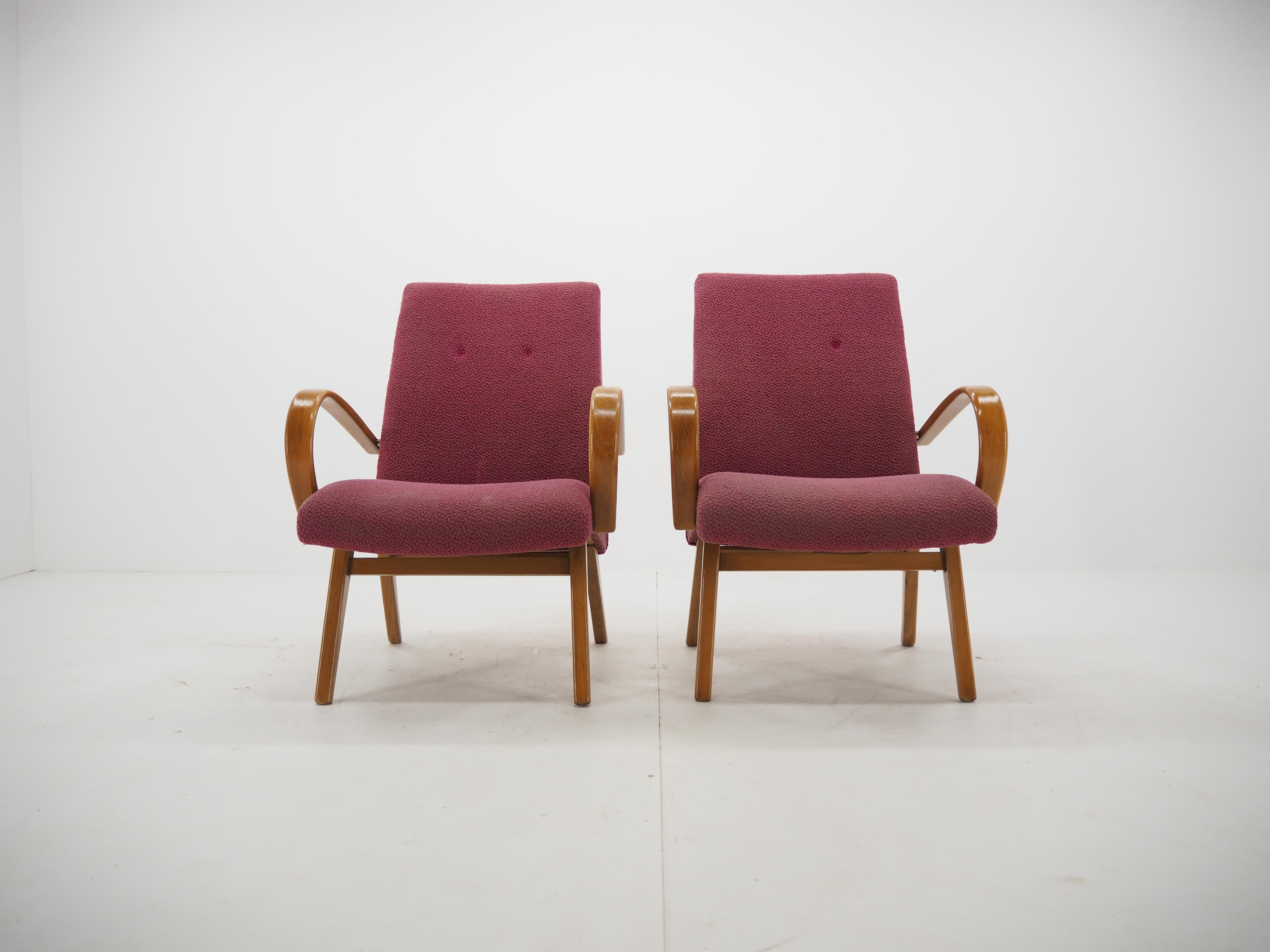Mid-Century Modern Midcentury Armchairs Designed by Jindrich Halabala, Czechoslovakia, 1960s