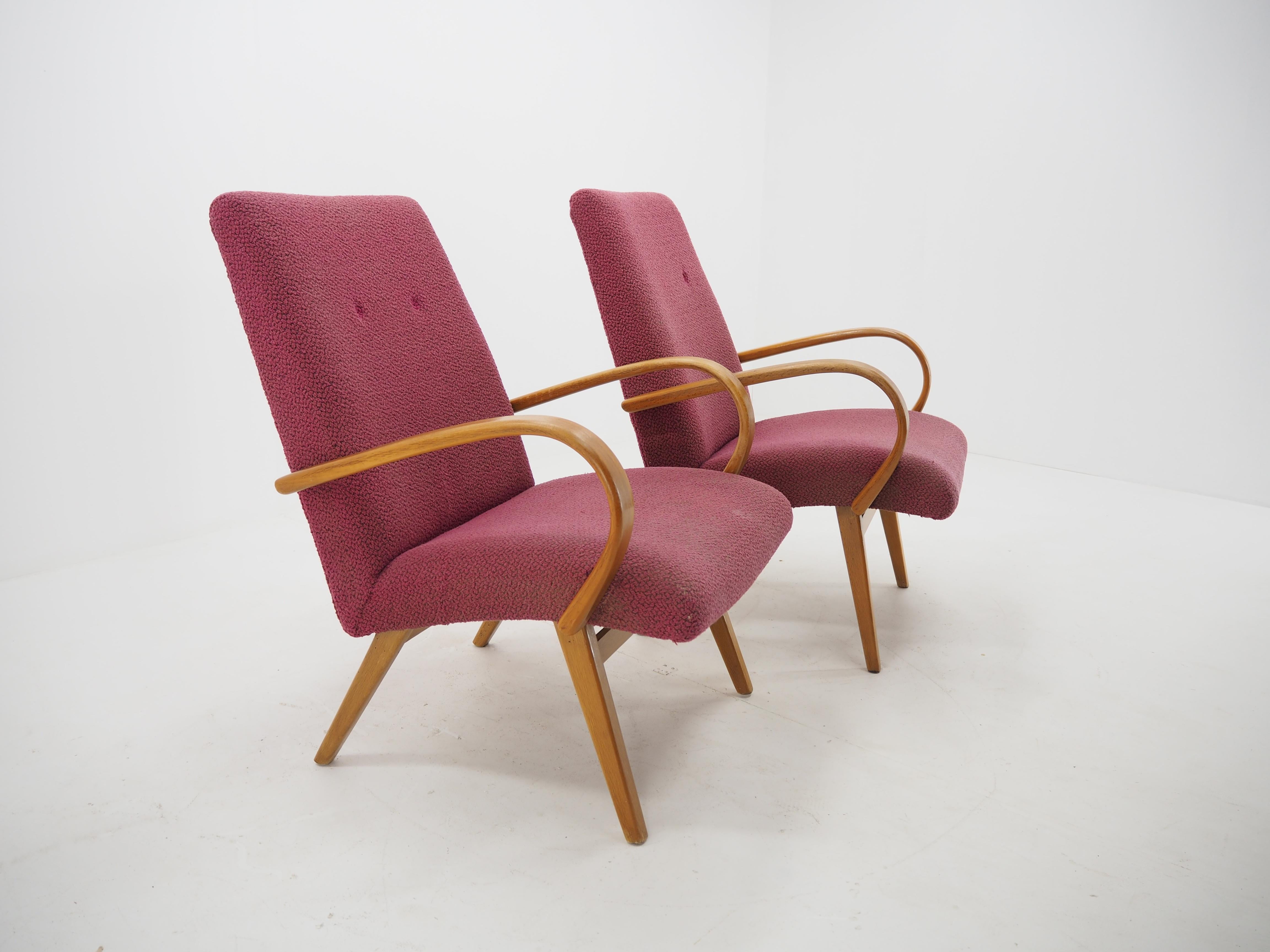Midcentury Armchairs Designed by Jindrich Halabala, Czechoslovakia, 1960s 1
