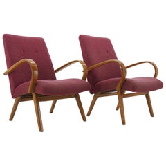 Midcentury Armchairs Designed by Jindrich Halabala, Czechoslovakia, 1960s