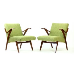 Midcentury Armchairs in Dark Beech, Mier Czechoslovakia, 1964