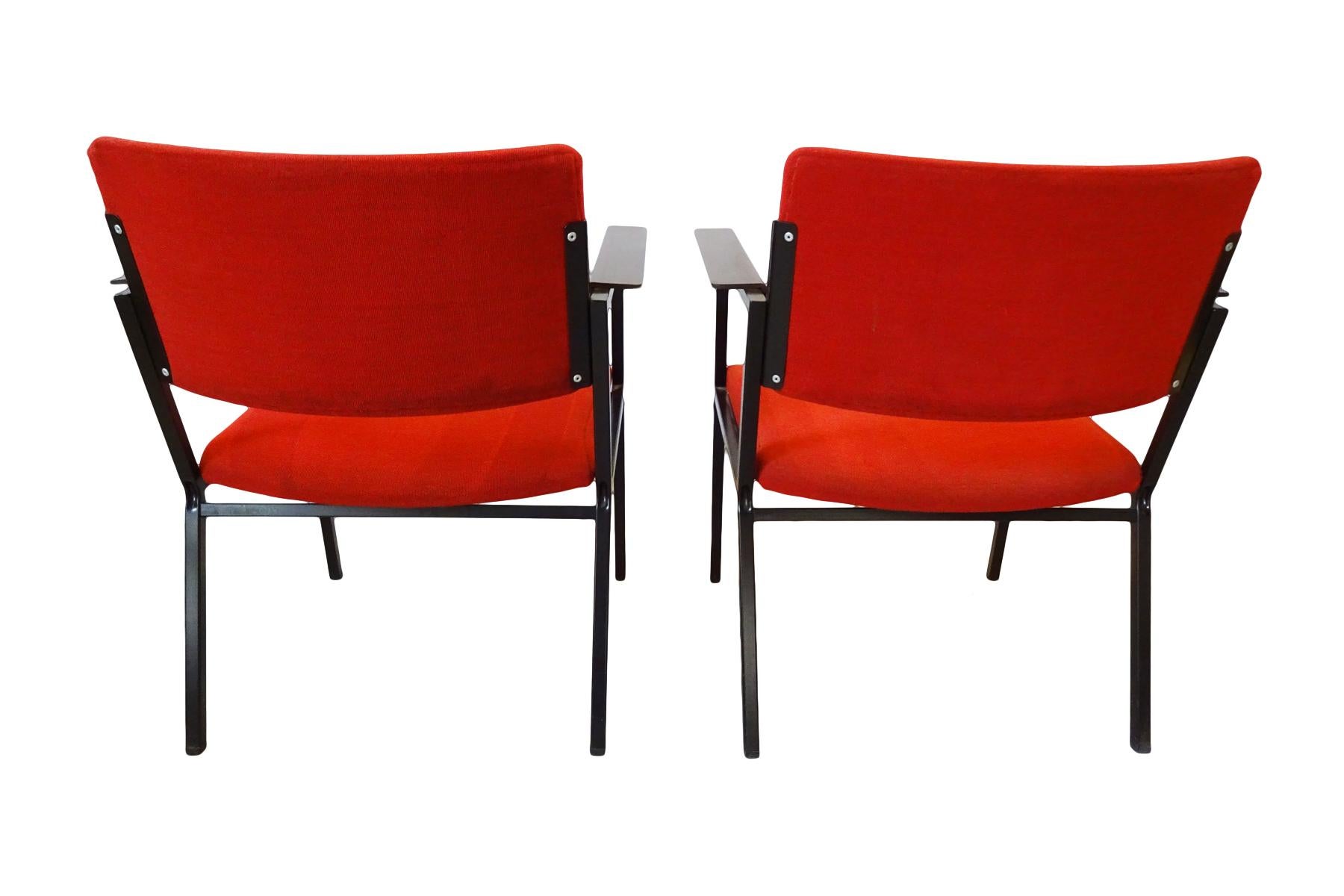 Steel Midcentury Armchairs in the Style of Gijs van der Sluis