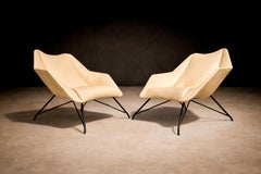 Brazilian Modern Concha Armchairs by Hauner & Eisler, Leather & Iron, 1955