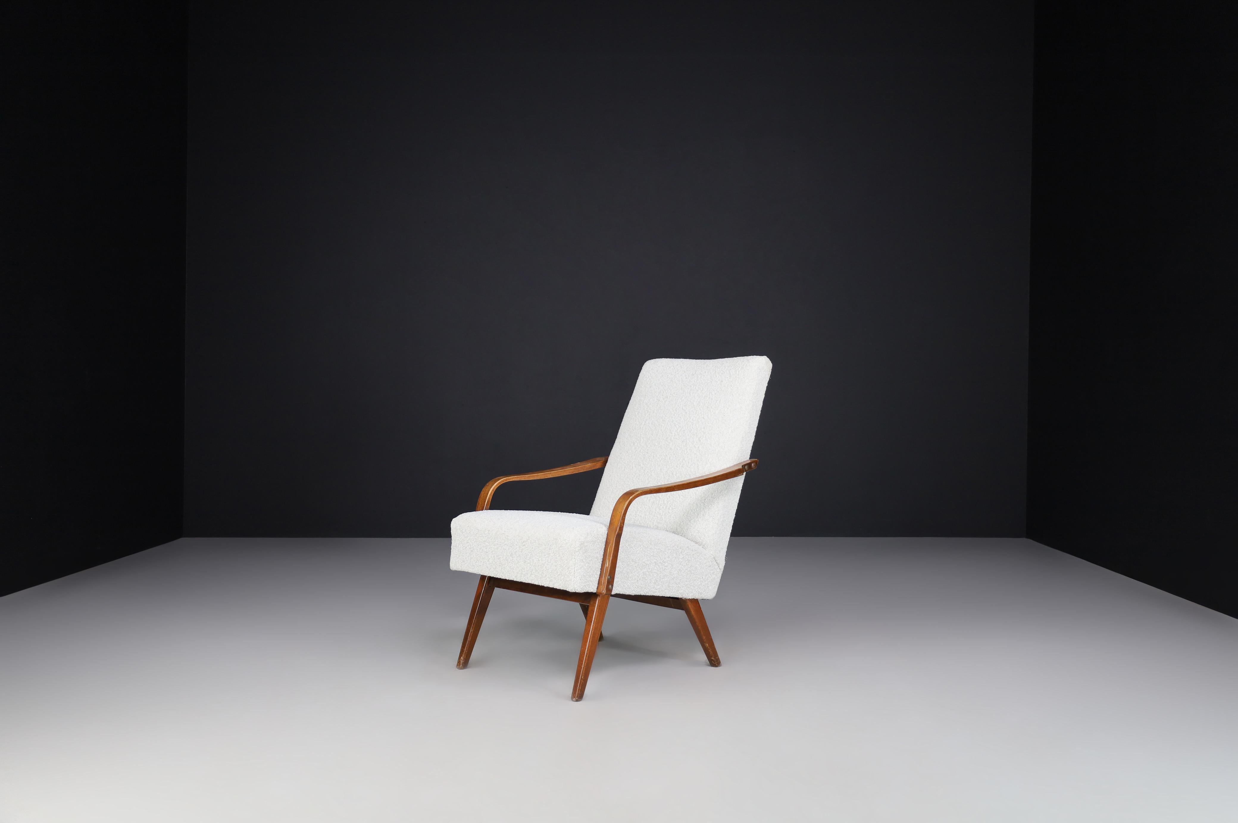 Sessel aus der Mitte des Jahrhunderts, hergestellt und entworfen in Praque, 1950er Jahre.    im Angebot 3