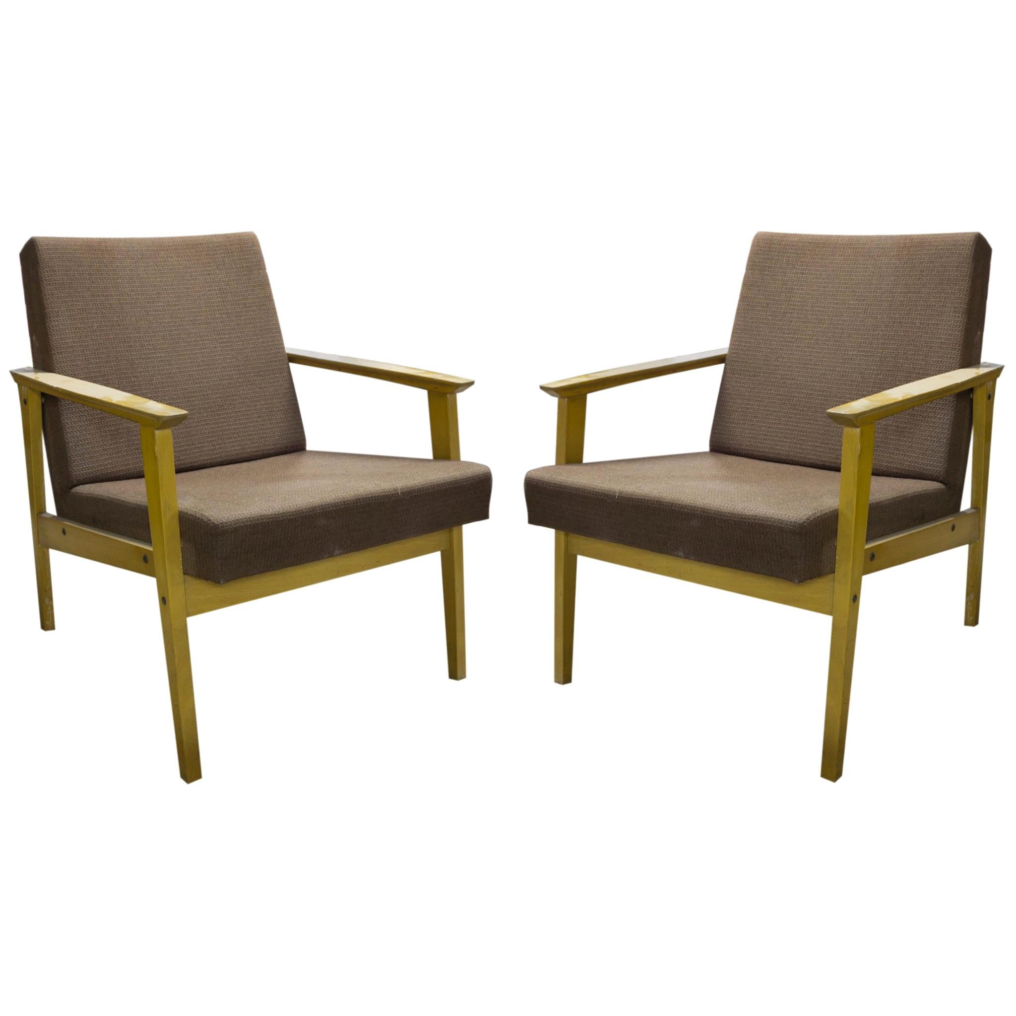 Midcentury Armchairs, Produced by TON Company, 1960s, Czechoslovakia For Sale