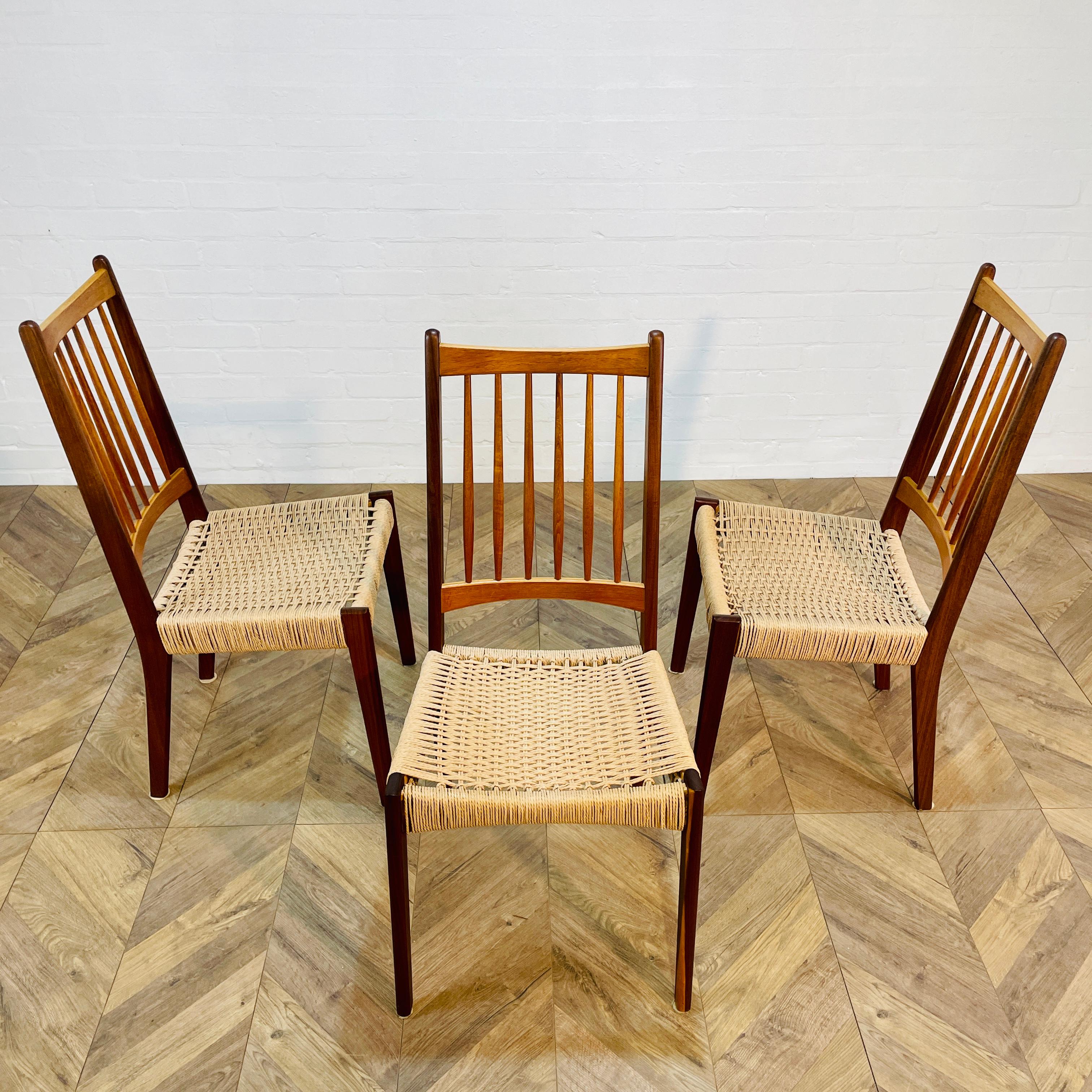 Late 20th Century Midcentury Arne Hovmand Olsen for Mogens Kold Danish Dining Chairs, Set of 3 For Sale
