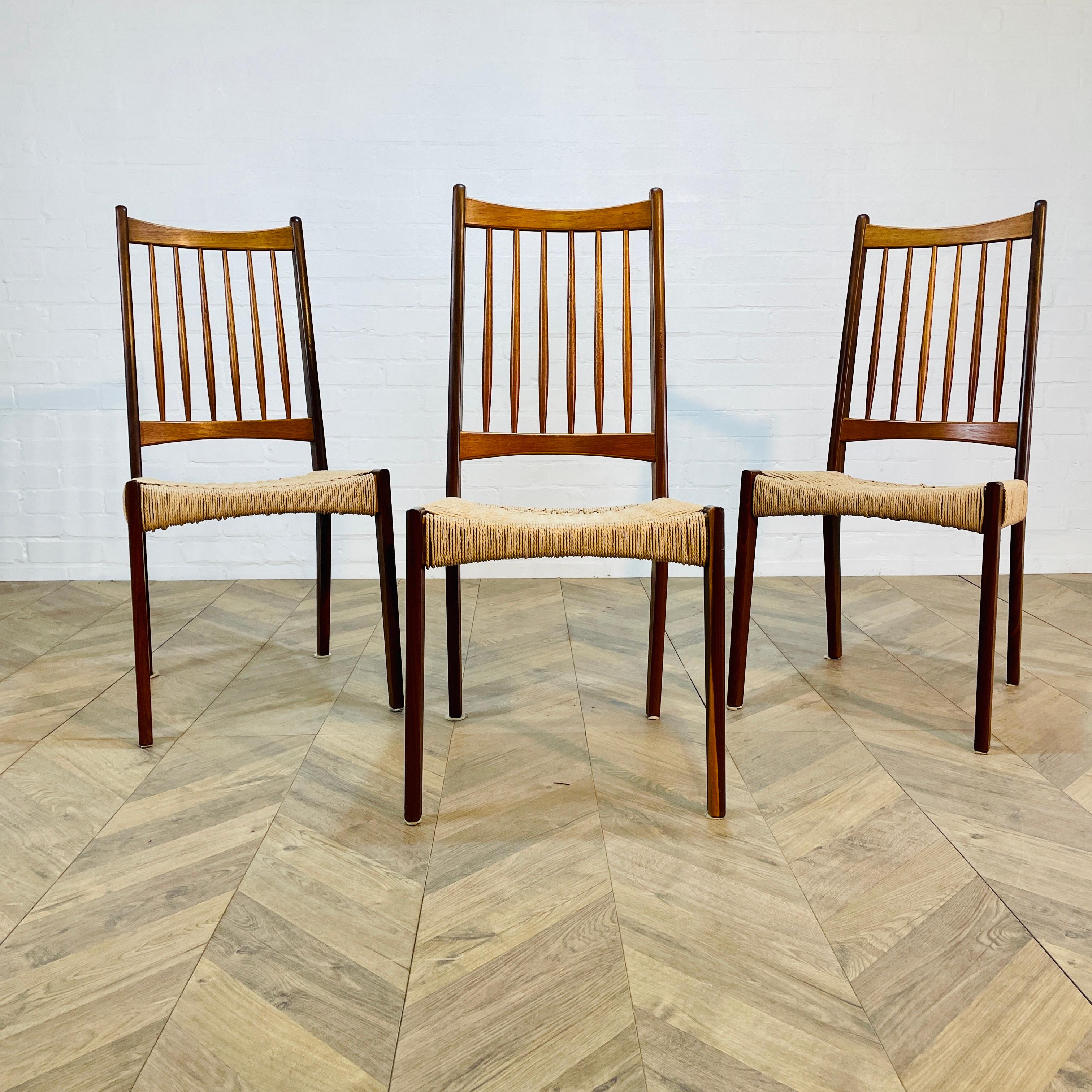 Midcentury Arne Hovmand Olsen for Mogens Kold Danish Dining Chairs, Set of 3 For Sale 2