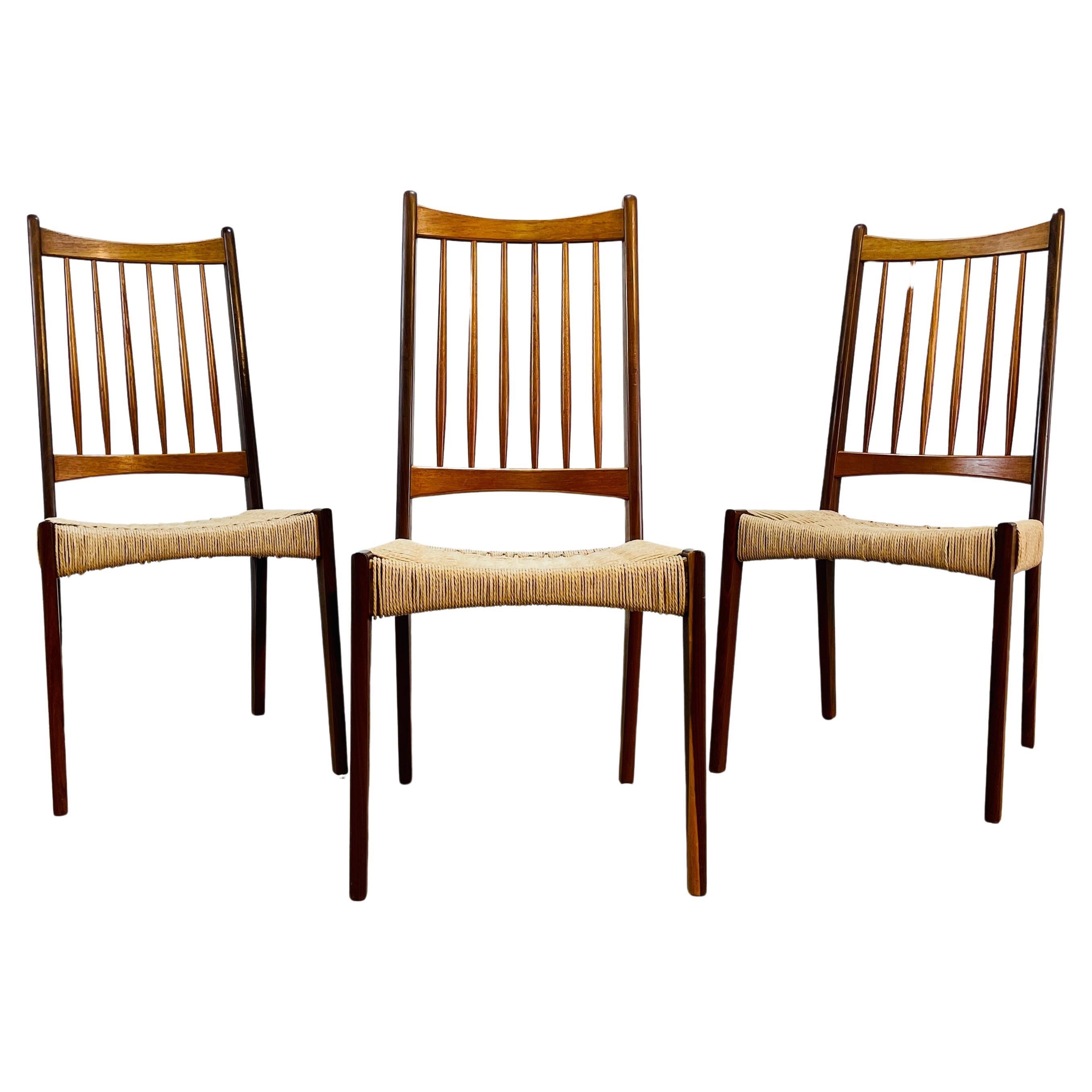 Midcentury Arne Hovmand Olsen for Mogens Kold Danish Dining Chairs, Set of 3 For Sale