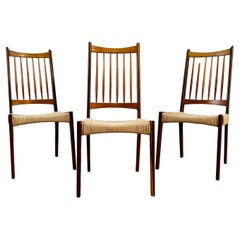 Vintage Midcentury Arne Hovmand Olsen for Mogens Kold Danish Dining Chairs, Set of 3