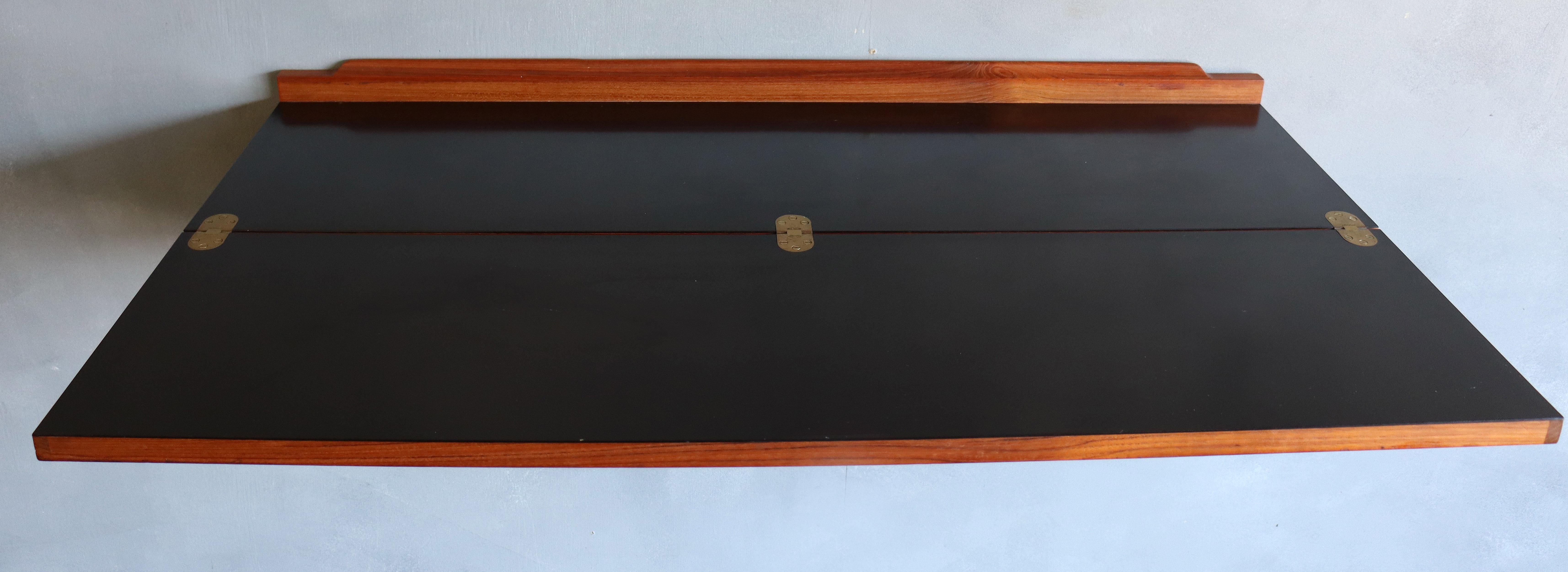 Midcentury Arne Hovmand-Olsen Wall Mounted Flip Top Table in Teak 5