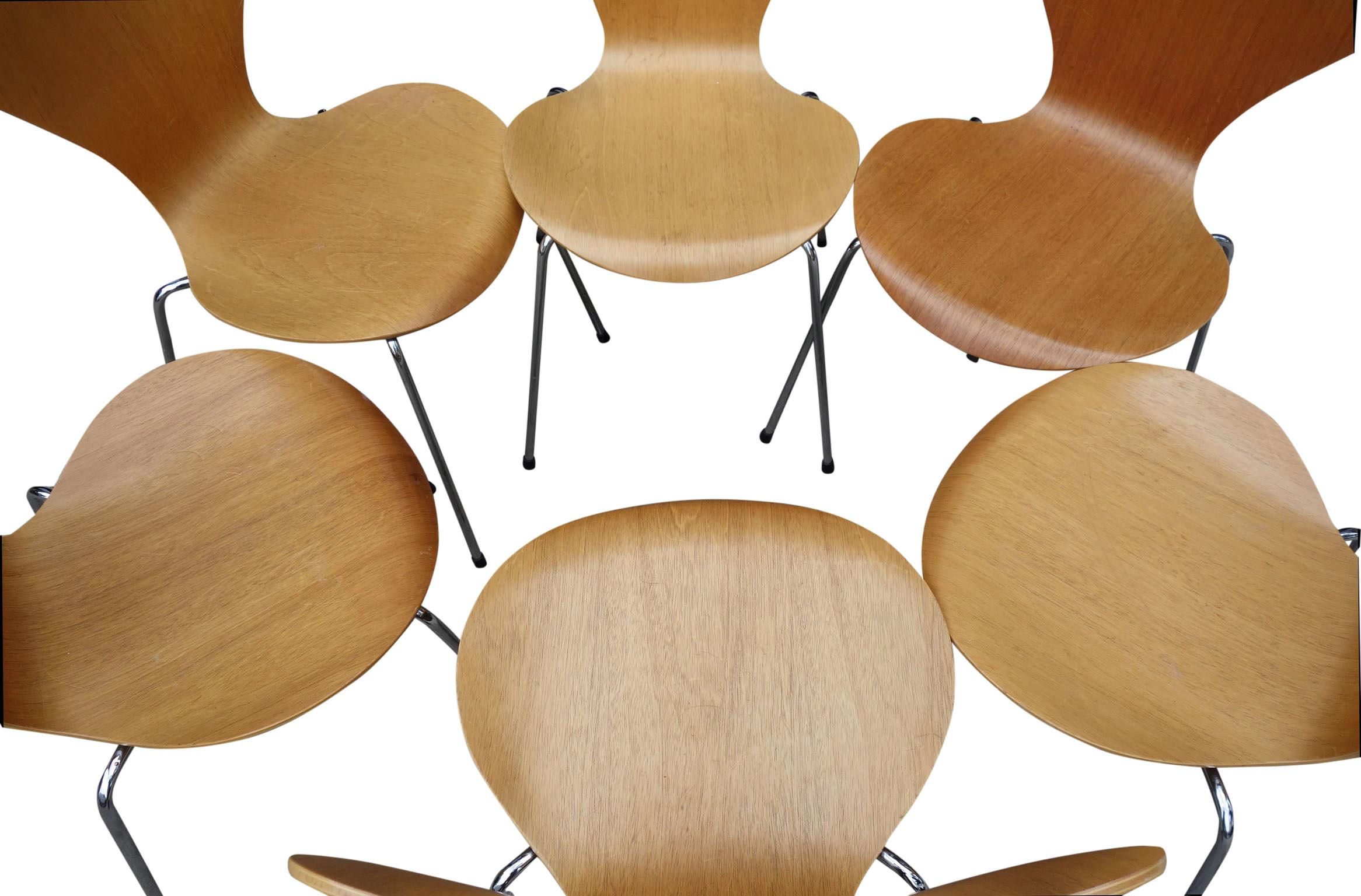Steel Midcentury Arne Jacobsen Series 7 Chairs